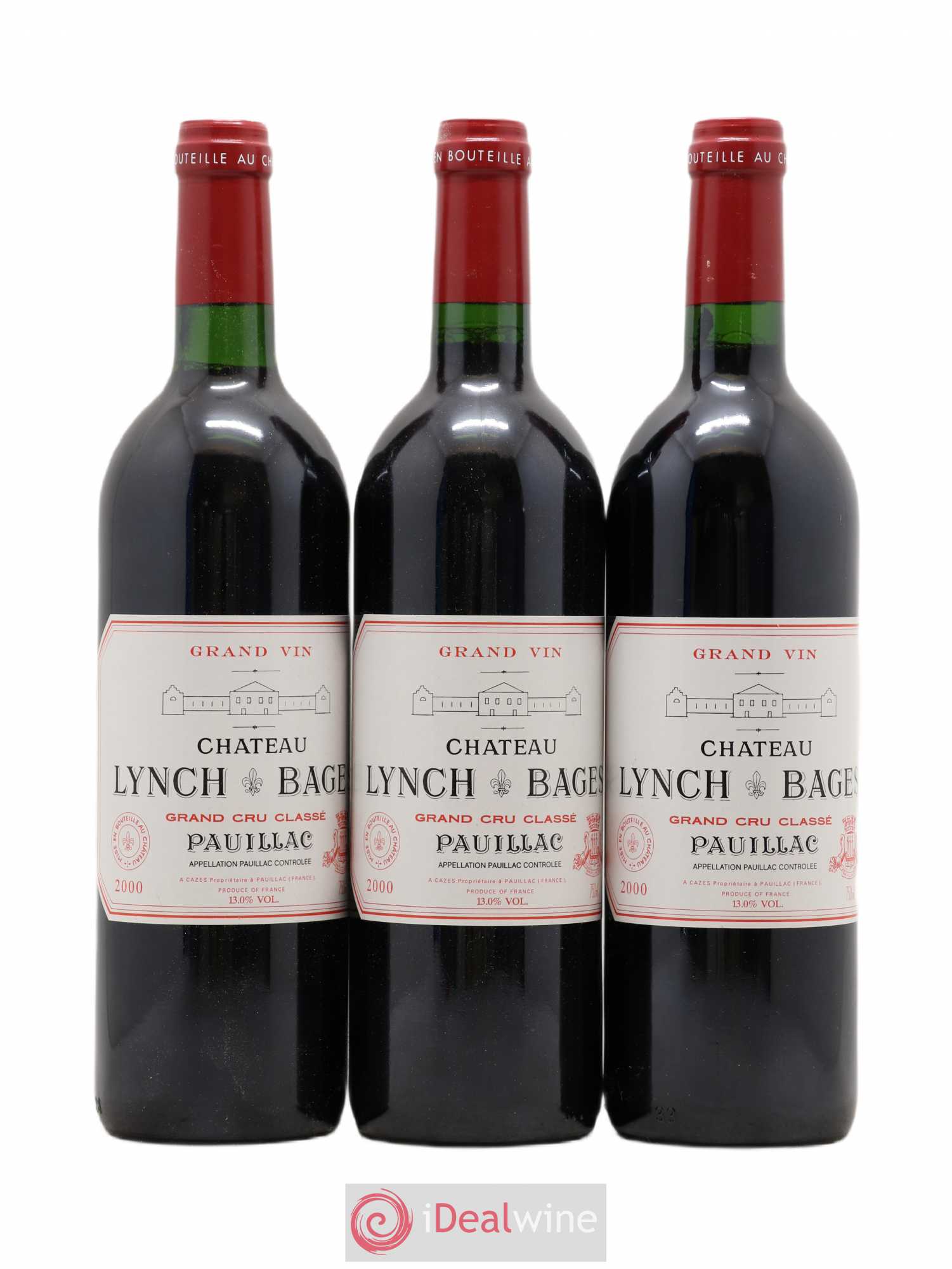 Château Lynch Bages 5ème Grand Cru Classé 2000 - Lot de 3 bouteilles - 0