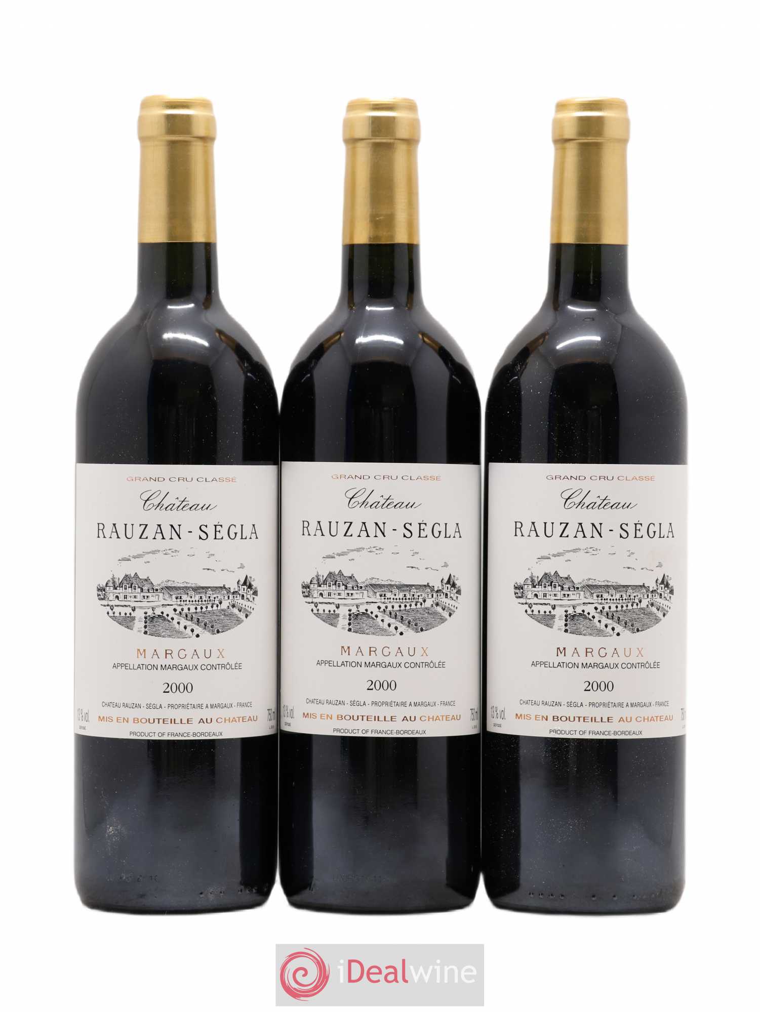 Château Rauzan Ségla Grand Cru Classé 2000 - Lot de 3 bouteilles - 0