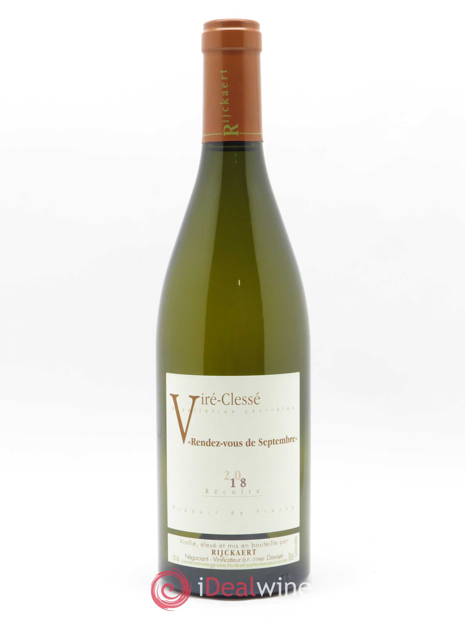 Viré-Clessé Rendez-vous de Septembre Rijckaert 2018 - Lot de 1 bouteille - 0