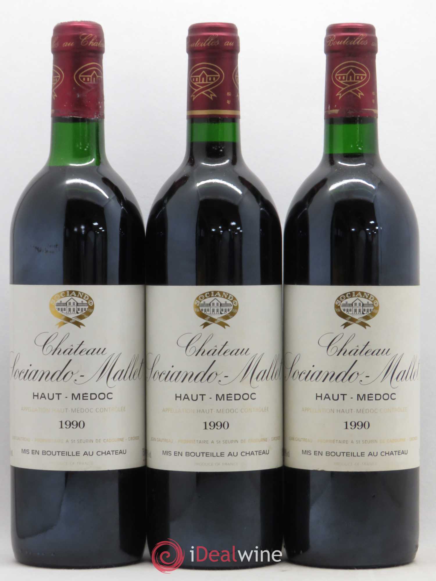Château Sociando Mallet 1990 - Lot de 9 bouteilles - 1