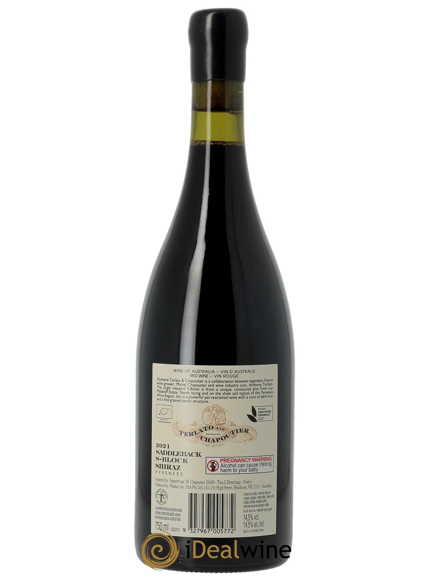 Australie Terlato & Chapoutier Saddleback Chapoutier 2021 - Lot of 1 bottle - 1