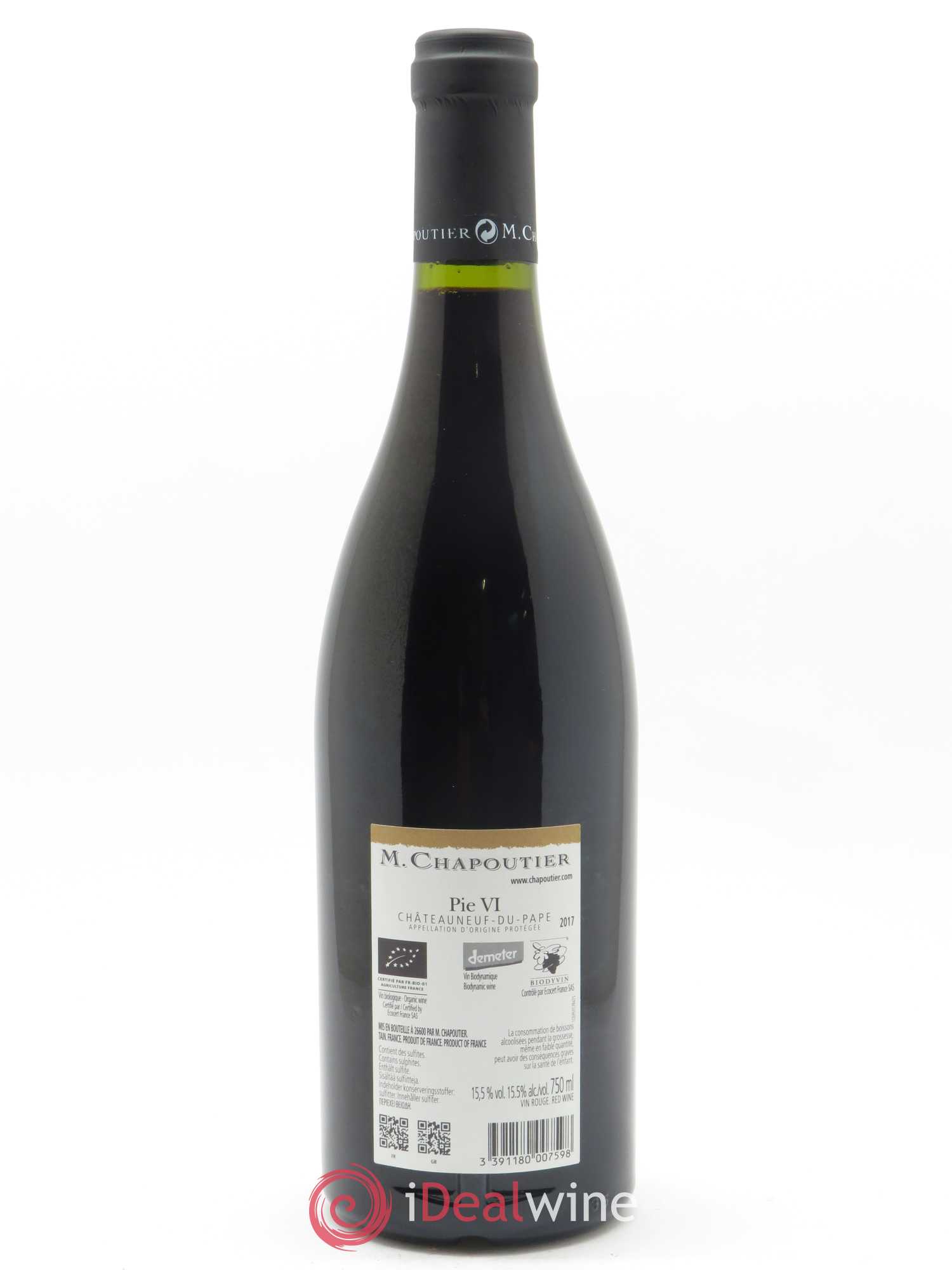 Châteauneuf-du-Pape Pie VI Chapoutier 2017 - Lot de 1 bouteille - 1