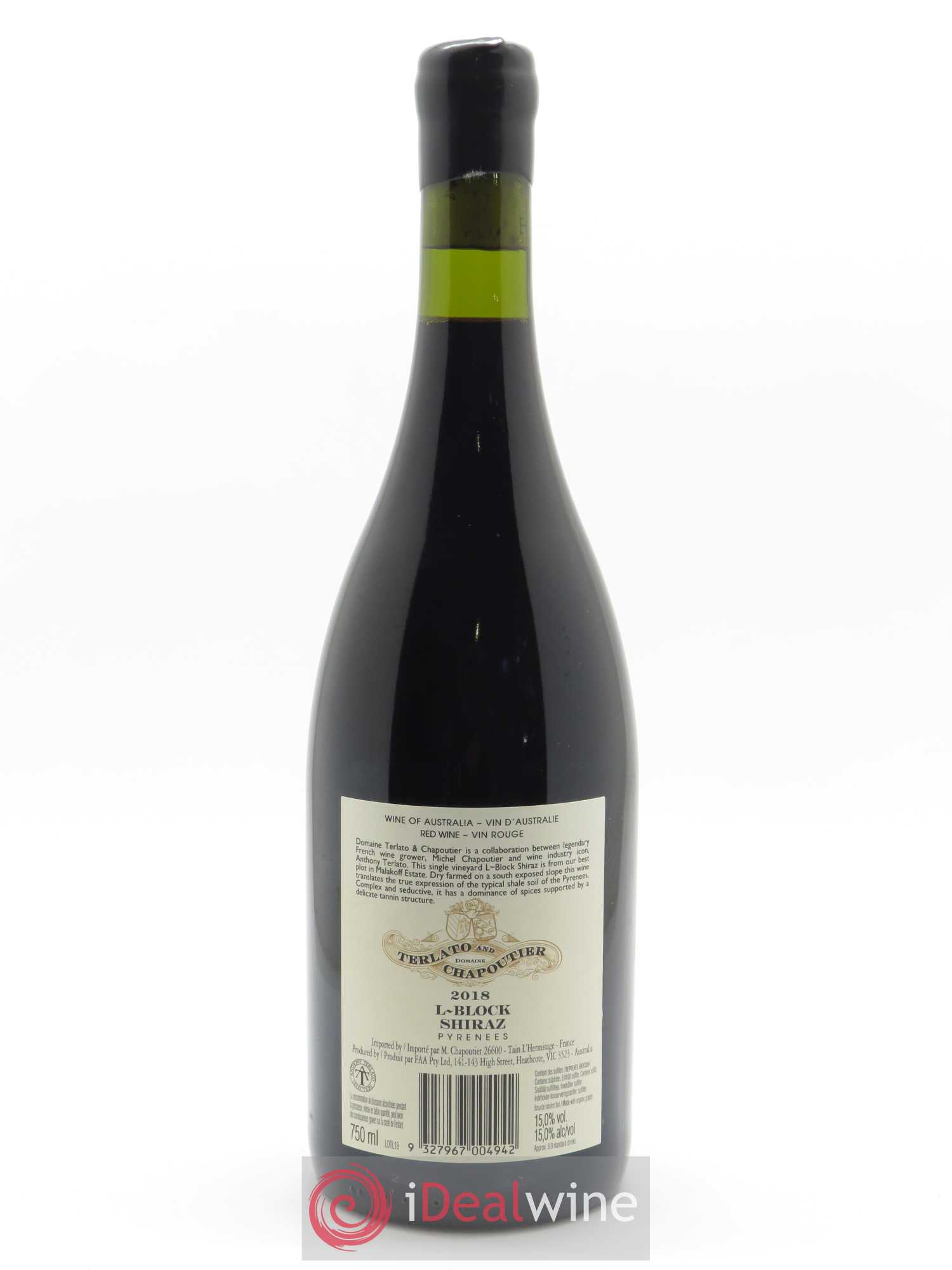 Australie Terlato & Chapoutier L-BLOCK Chapoutier 2018 - Lot de 1 bouteille - 1