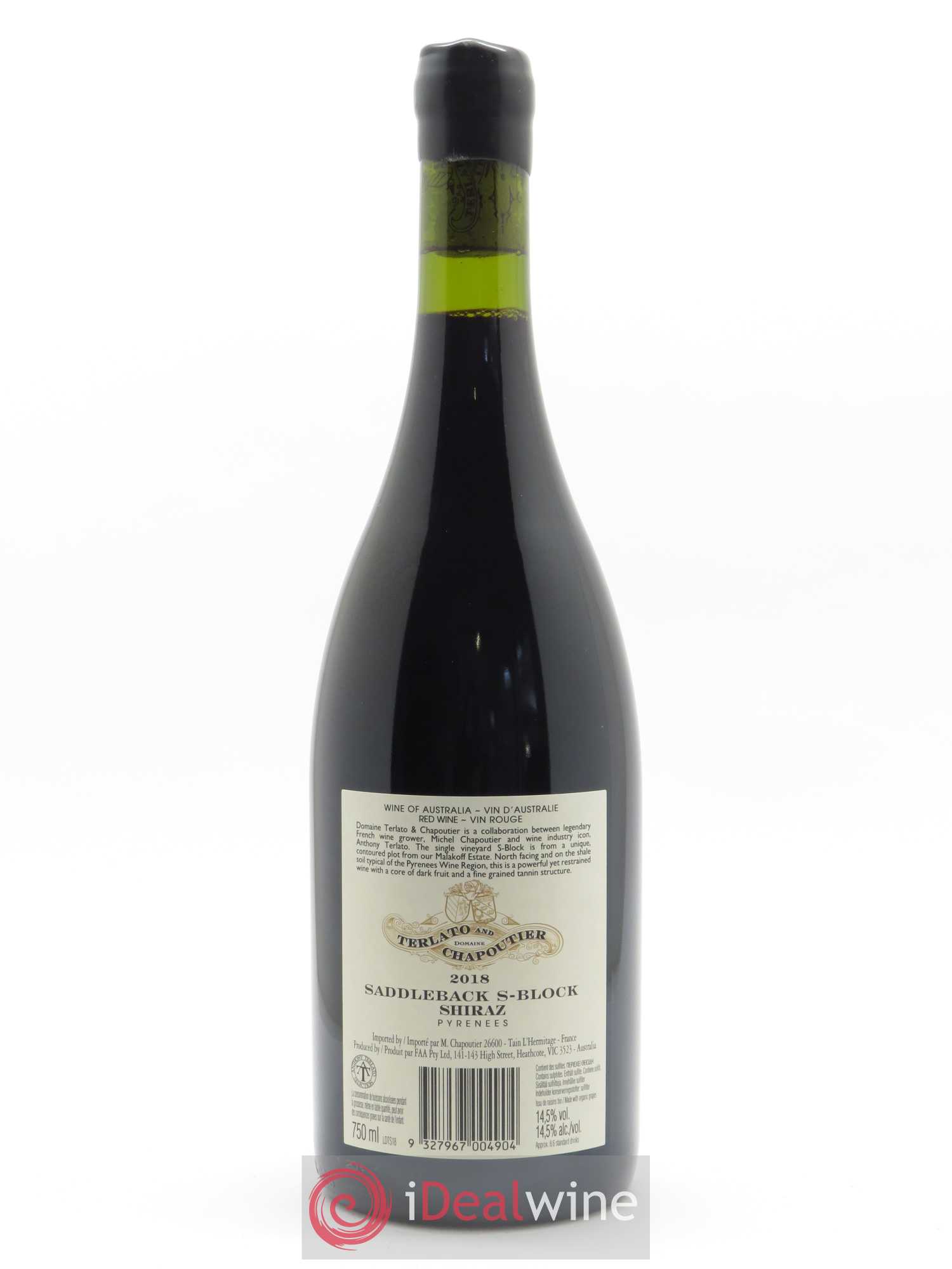 Australie Terlato & Chapoutier Saddleback Chapoutier 2018 - Lot de 1 bouteille - 1