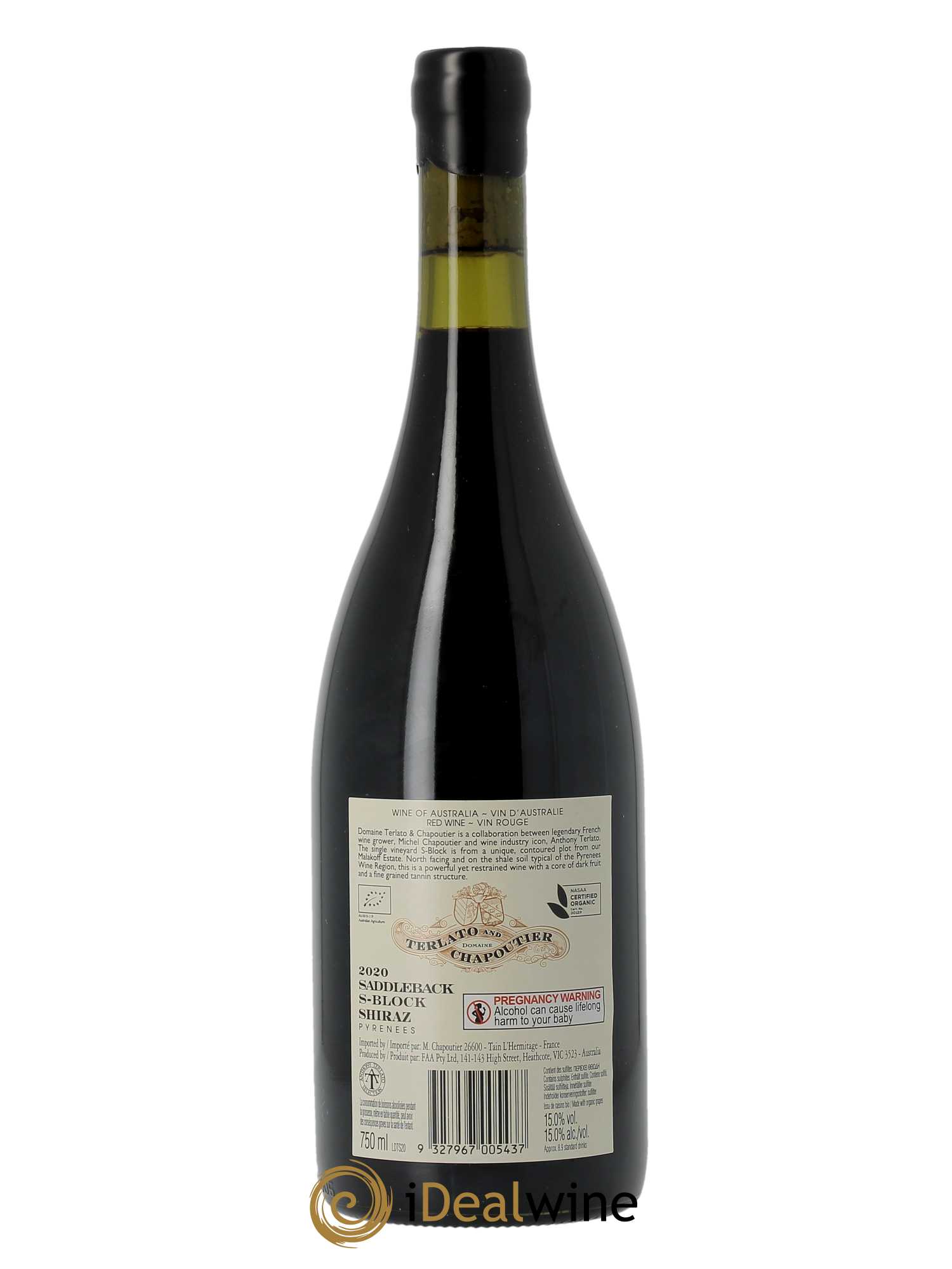 Australie Terlato & Chapoutier Saddleback Chapoutier 2020 - Lot of 1 bottle - 1