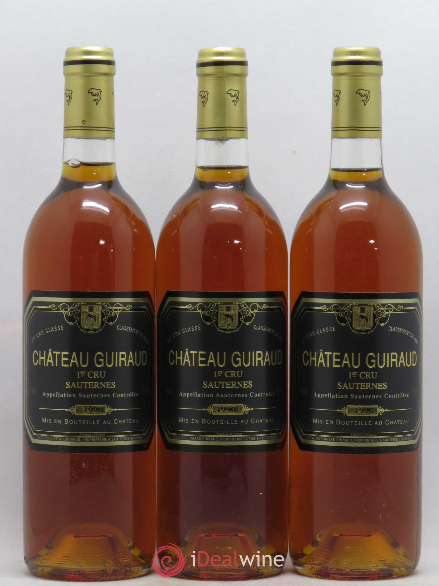 Château Guiraud 1er Grand Cru Classé 1990 - Lotto di 3 bottiglie - 0