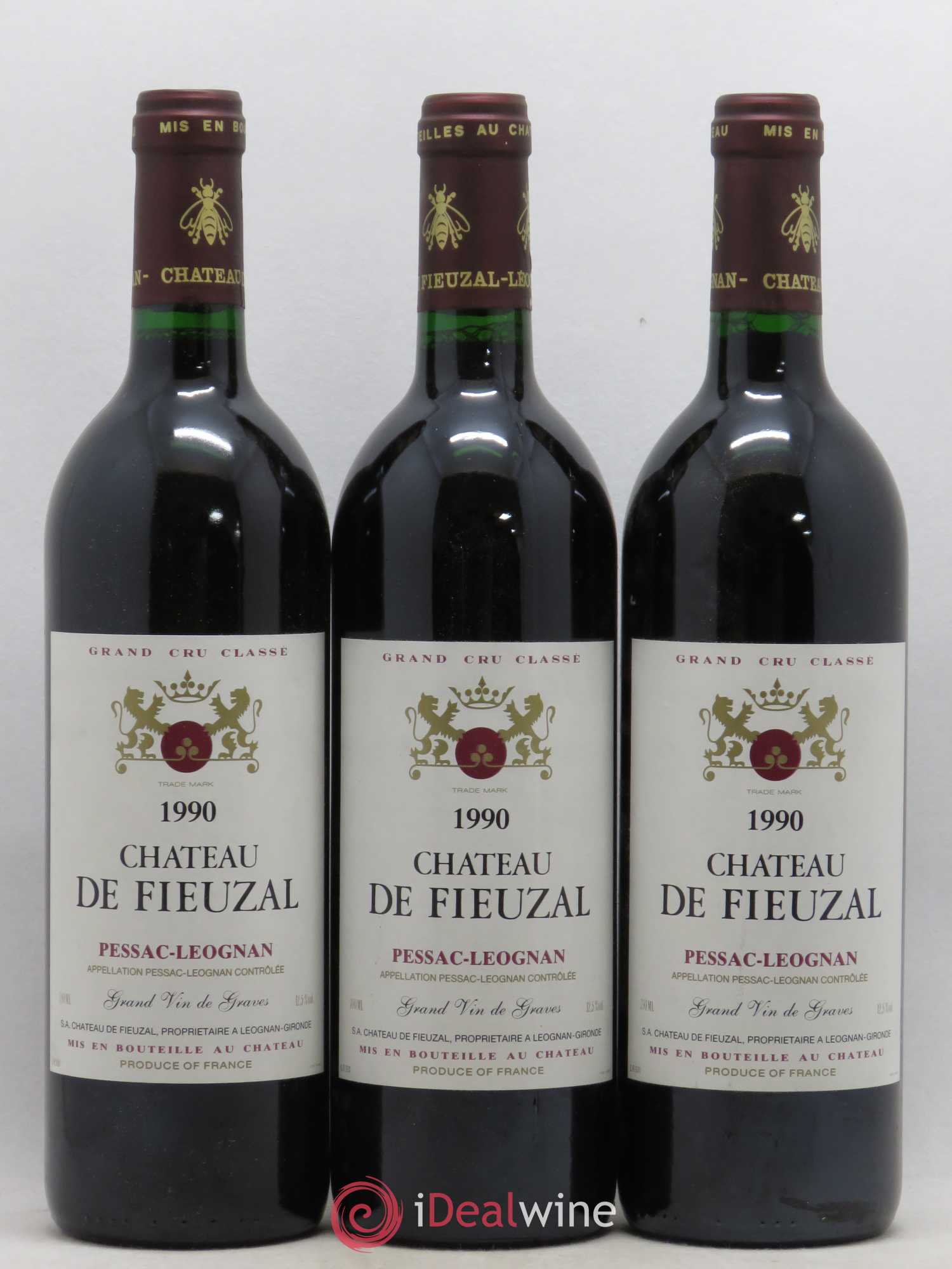 Château de Fieuzal Cru Classé de Graves 1990 - Lot de 3 bouteilles - 0