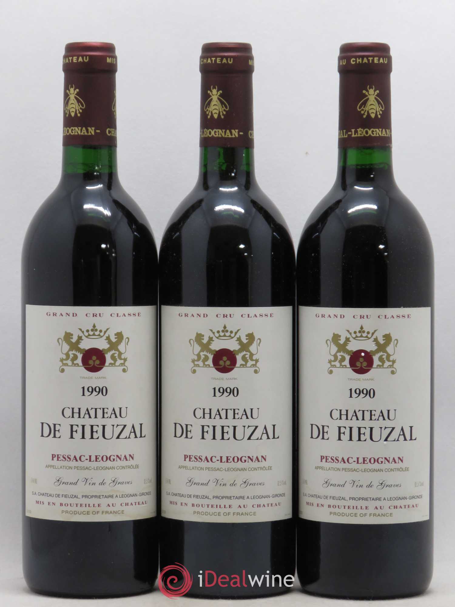 Château de Fieuzal Cru Classé de Graves 1990 - Lot de 3 bouteilles - 0