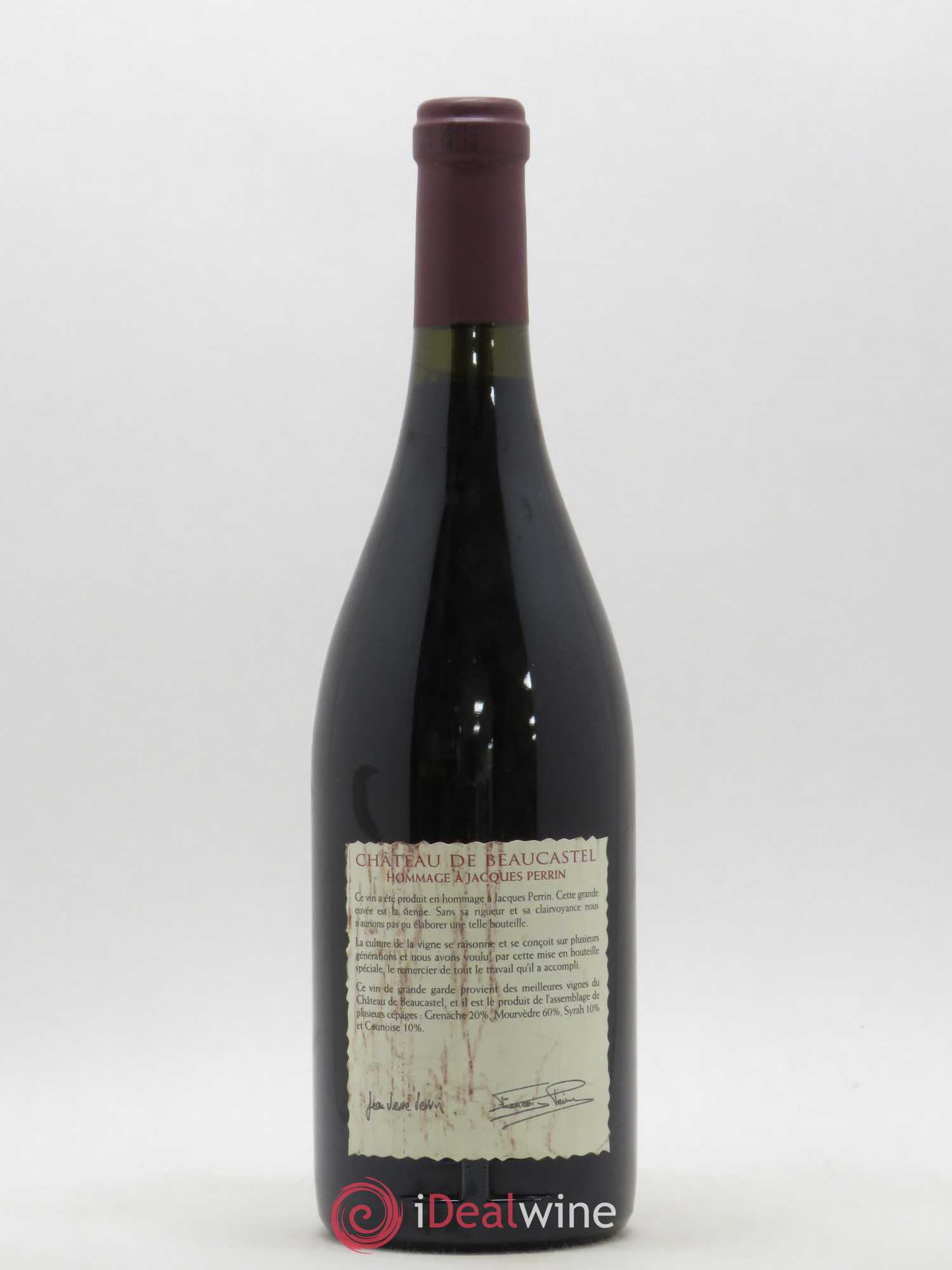Châteauneuf-du-Pape Château de Beaucastel Hommage à Jacques Perrin Famille Perrin 2001 - Lot de 1 bouteille - 1