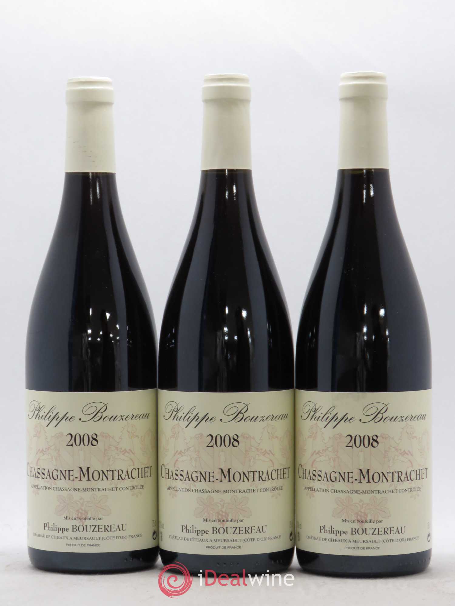 Chassagne-Montrachet Philippe Bouzereau 2008 - Lot de 3 bouteilles - 0