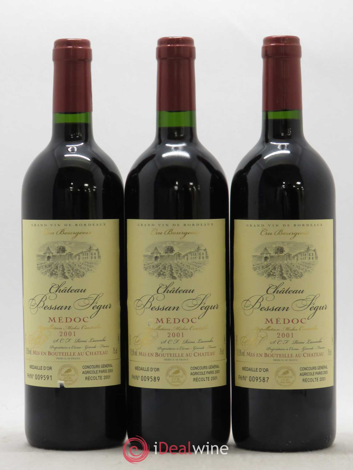 Médoc Château Bessan Segur (sans prix de réserve) 2001 - Posten von 6 Flaschen - 1