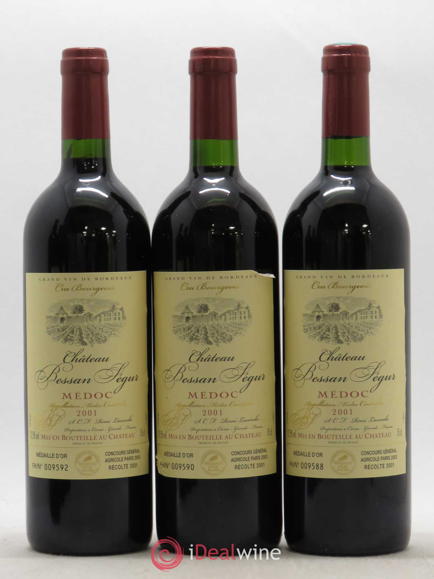 Médoc Château Bessan Segur (sans prix de réserve) 2001 - Posten von 6 Flaschen - 2