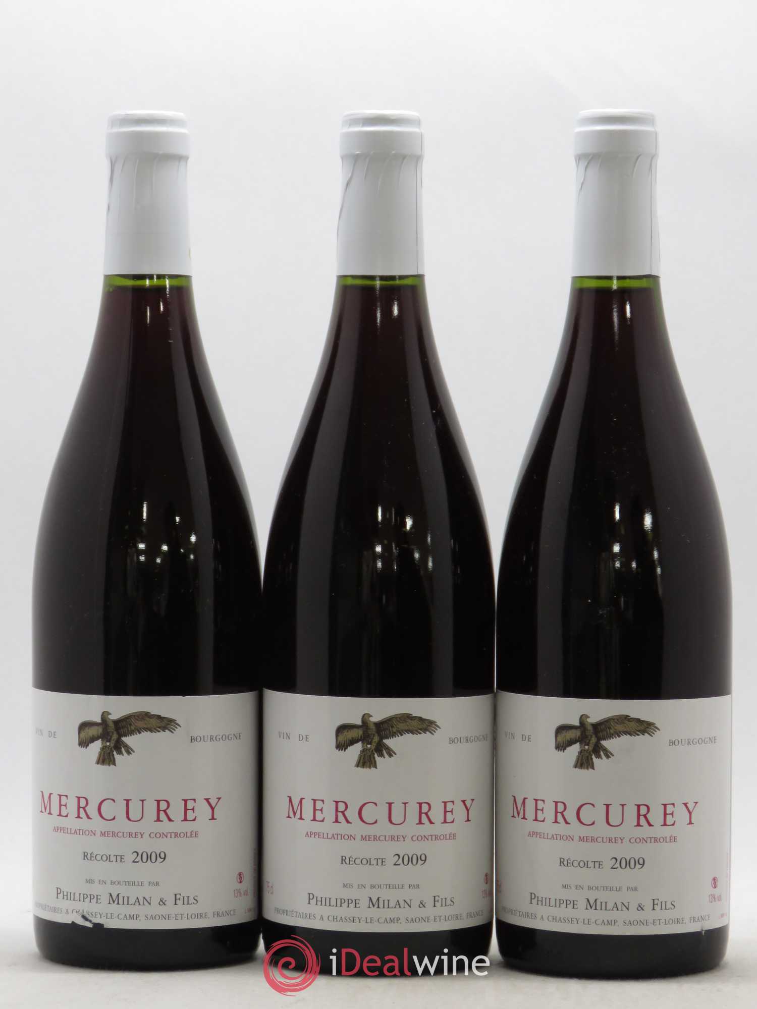 Mercurey Philippe Milan et Fils 2009 - Posten von 3 Flaschen - 0