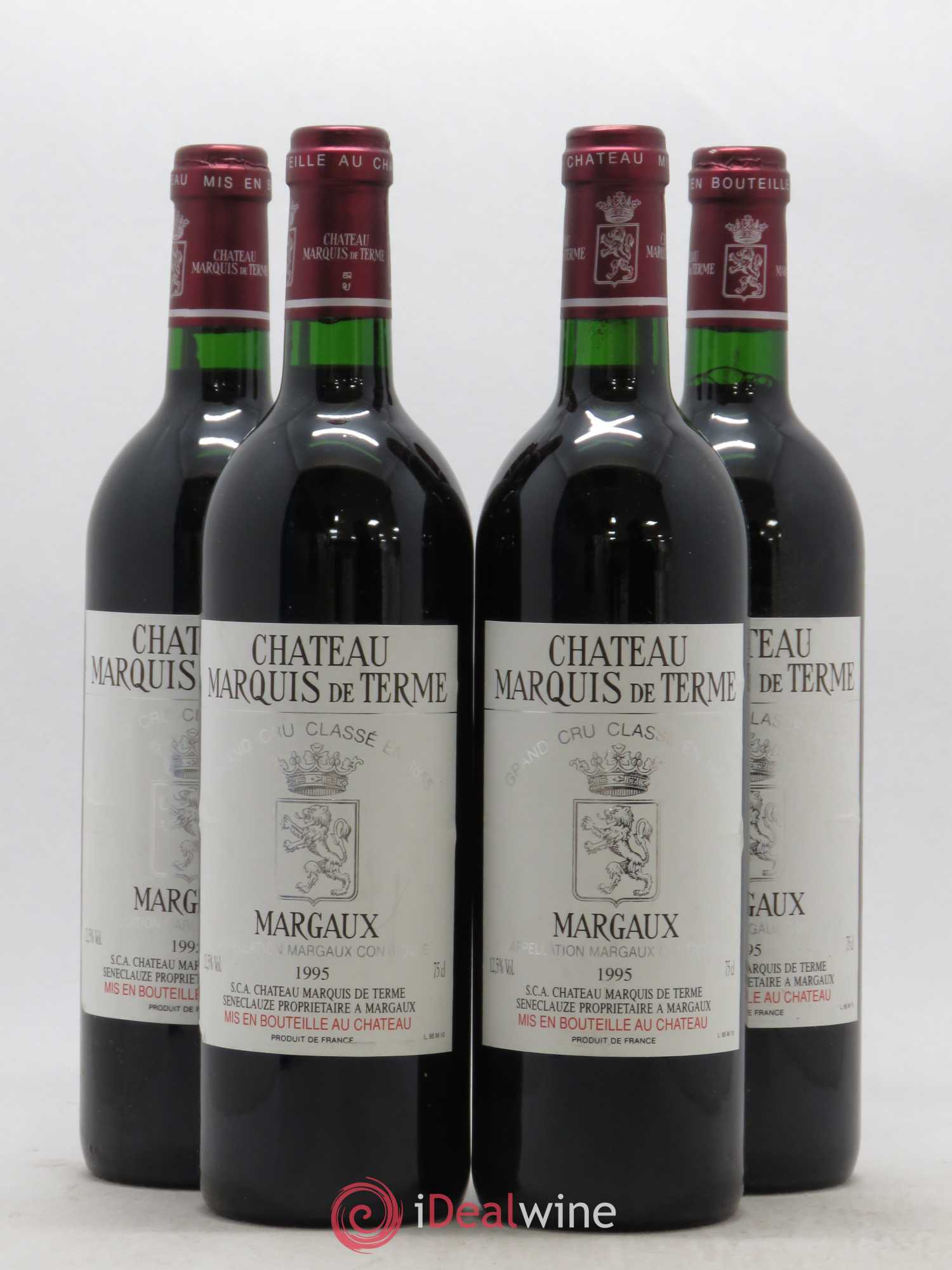 Château Marquis de Terme 4ème Grand Cru Classé 1995 - Lot de 4 bouteilles - 0