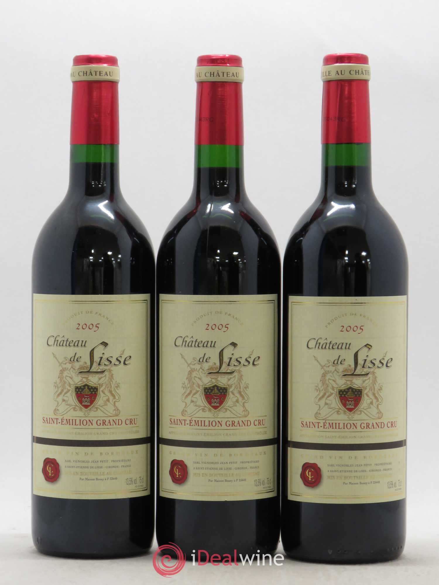 Saint-Émilion Grand Cru Château de Lisse 2005 - Lot of 3 bottles - 0
