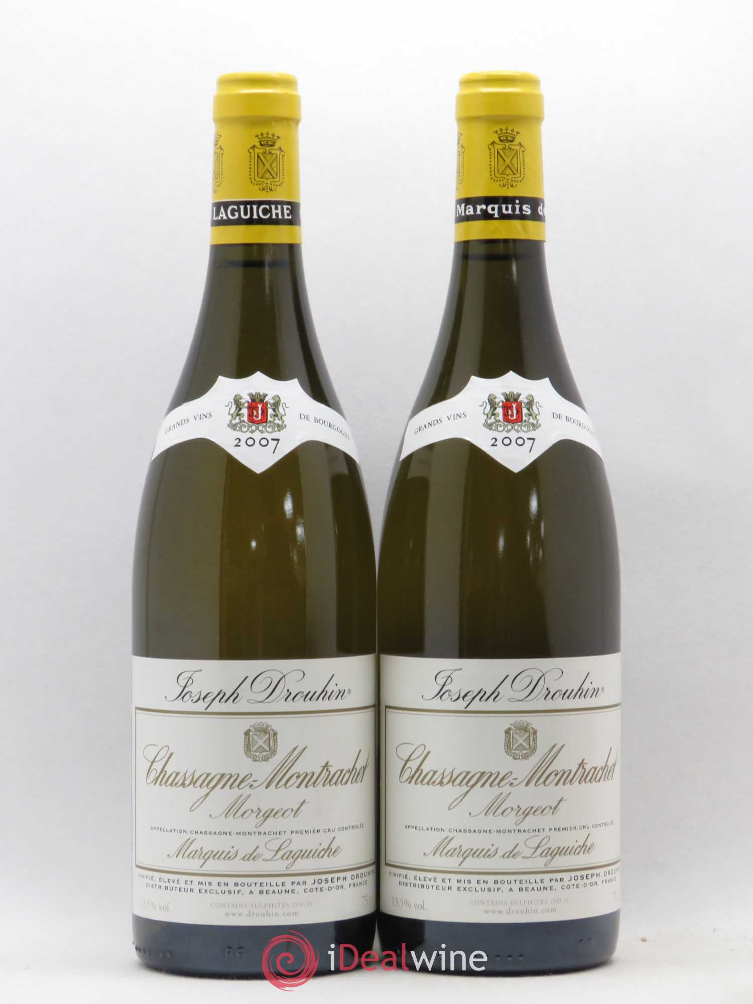 Chassagne-Montrachet 1er Cru Morgeot - Marquis de Laguiche Joseph Drouhin 2007 - Lot de 2 bouteilles - 0