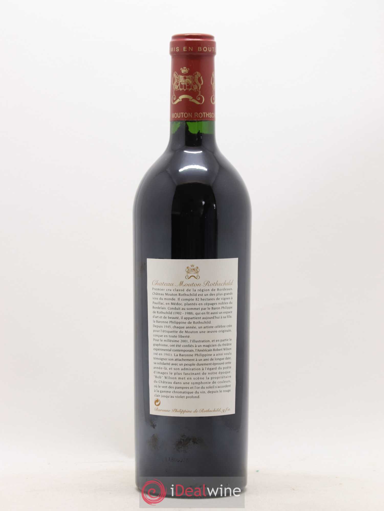 Château Mouton Rothschild 1er Grand Cru Classé 2001 - Lot de 1 bouteille - 1
