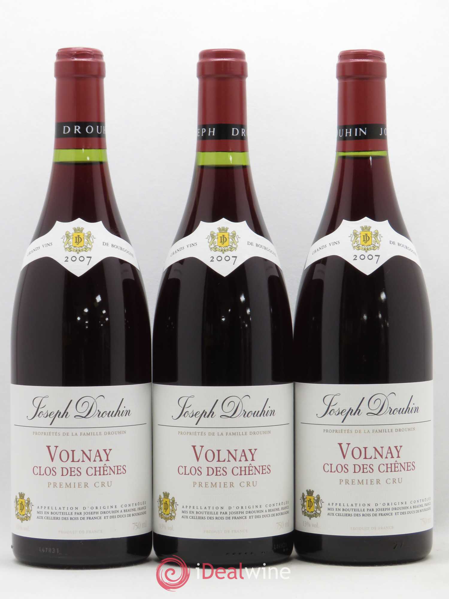 Volnay 1er Cru Clos des Chênes Joseph Drouhin 2007 - Posten von 3 Flaschen - 0
