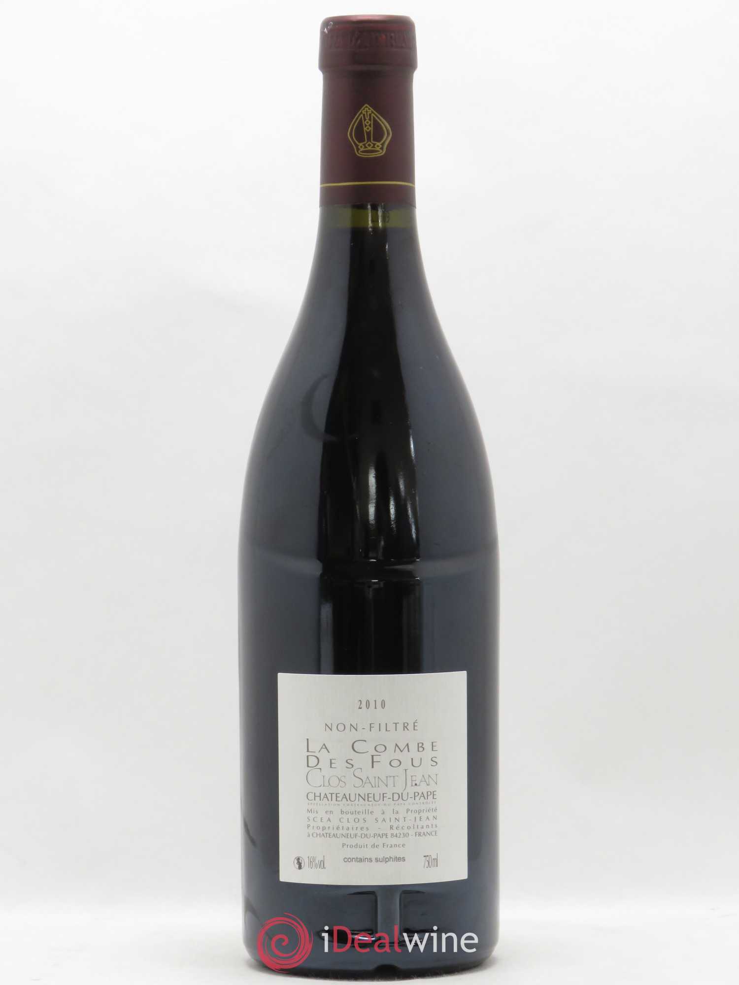 Châteauneuf-du-Pape Clos Saint-Jean La Combe des Fous Pascal et Vincent Maurel 2010 - Lot de 1 bouteille - 1