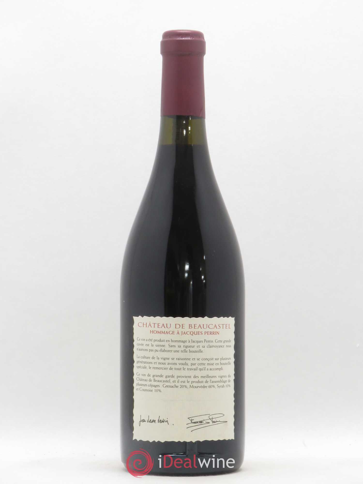 Châteauneuf-du-Pape Château de Beaucastel Hommage à Jacques Perrin Famille Perrin 2000 - Lot de 1 bouteille - 1