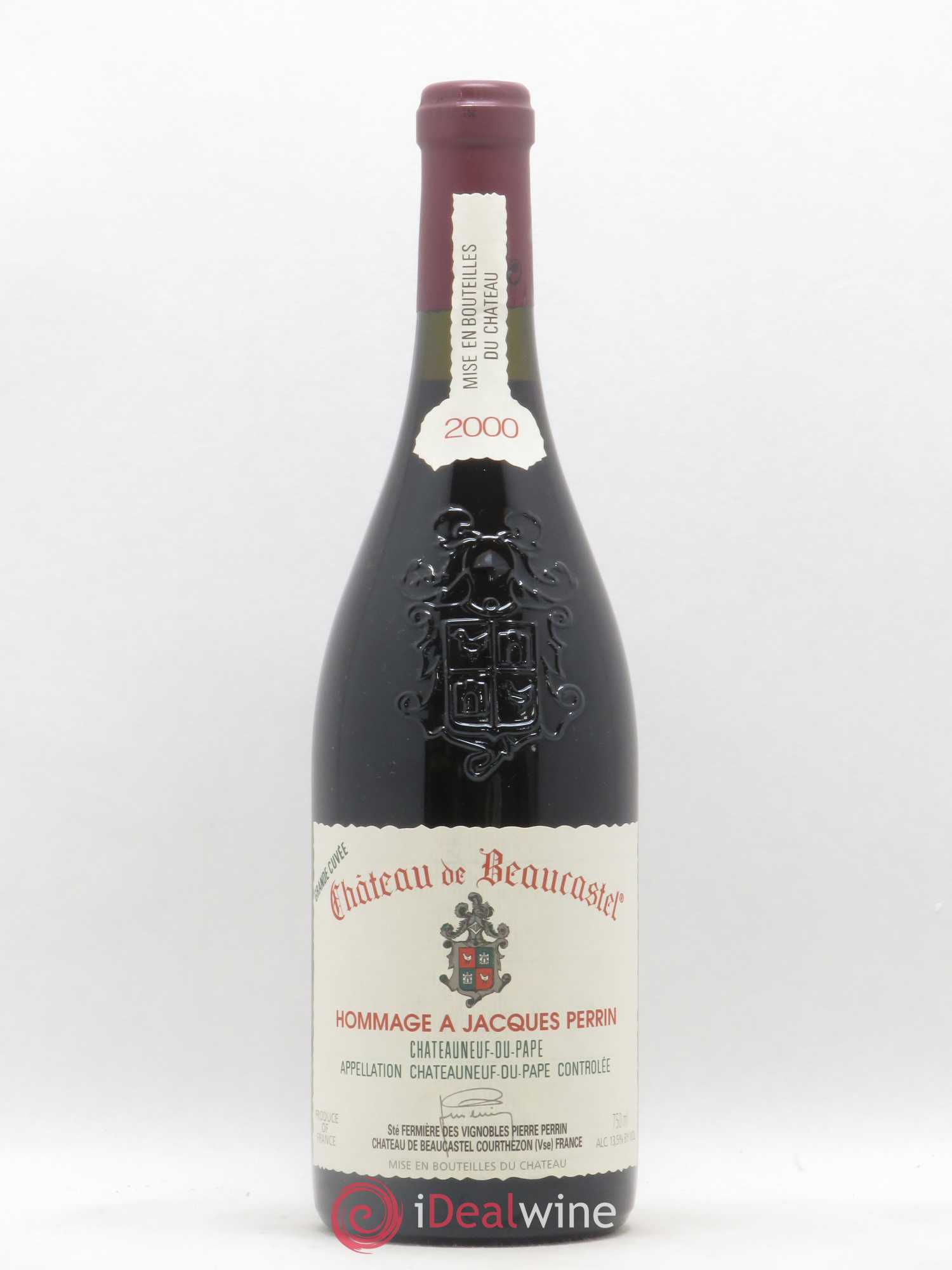 Châteauneuf-du-Pape Château de Beaucastel Hommage à Jacques Perrin Famille Perrin 2000 - Lot de 1 bouteille - 0
