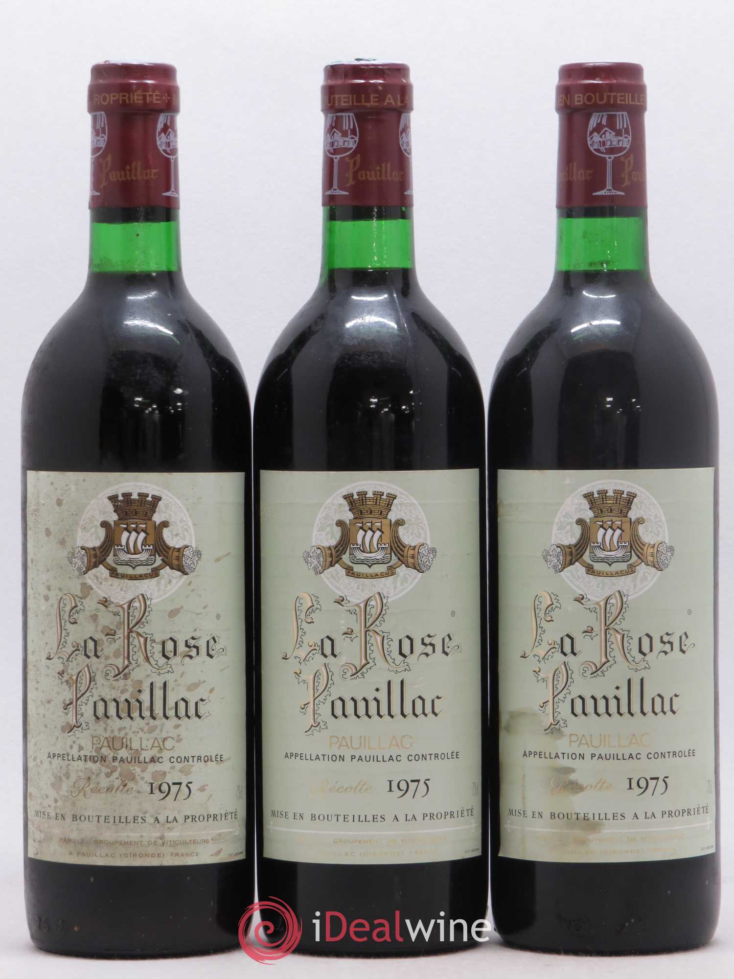 La Rose Pauillac 1975 - Lot de 3 bouteilles - 0