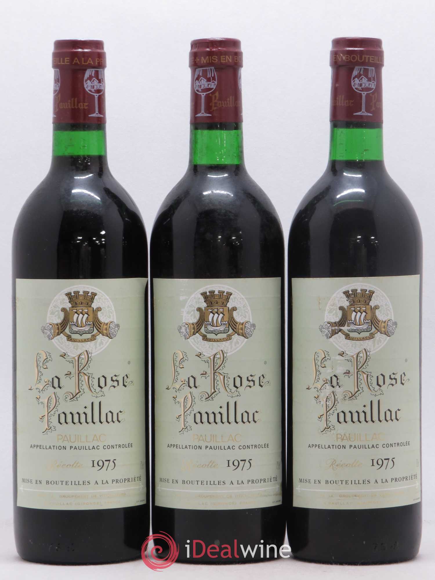 La Rose Pauillac 1975 - Lot de 3 bouteilles - 0