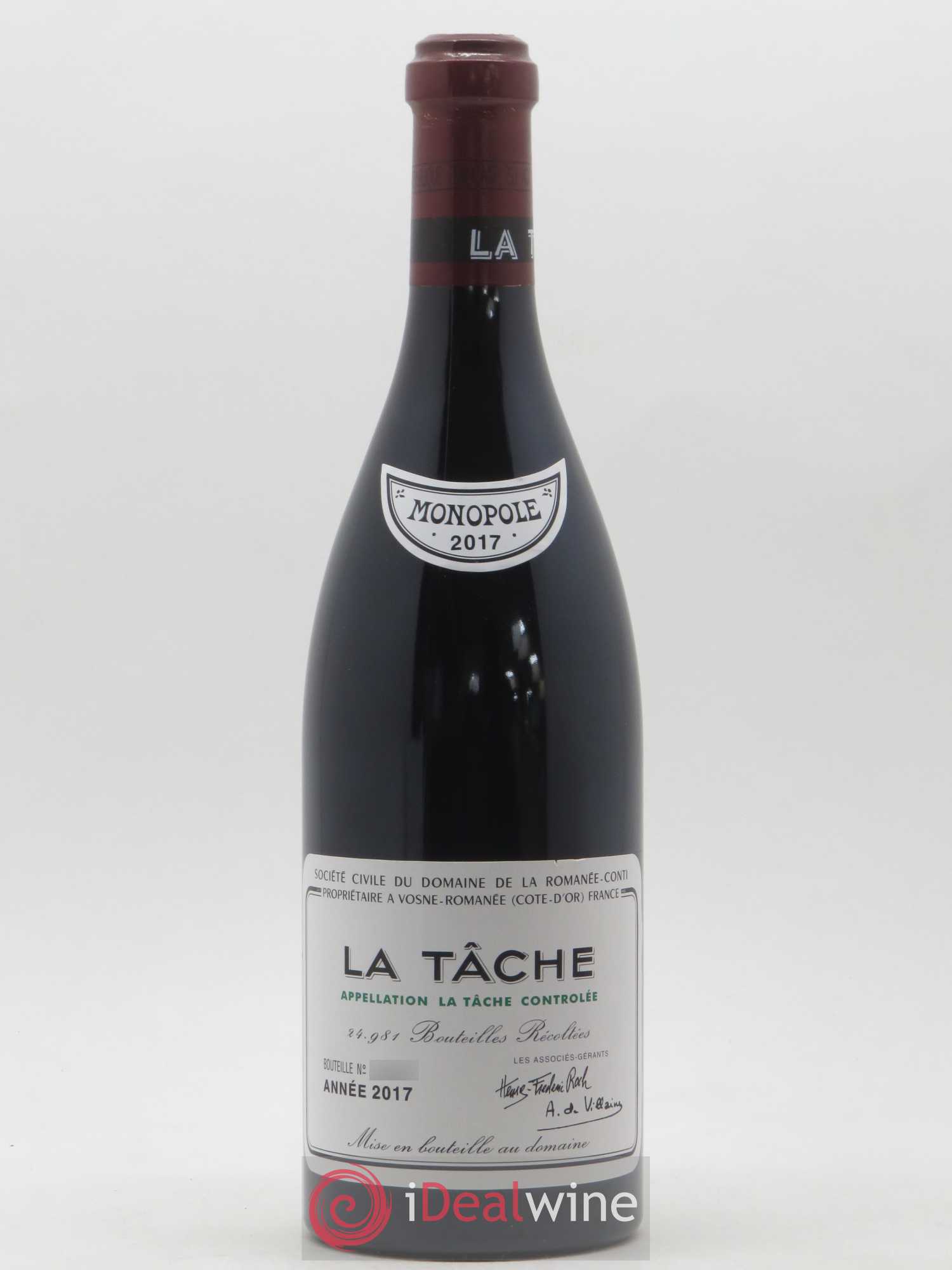 La Tâche Grand Cru Domaine de la Romanée-Conti 2017 - Lot de 1 bouteille - 0