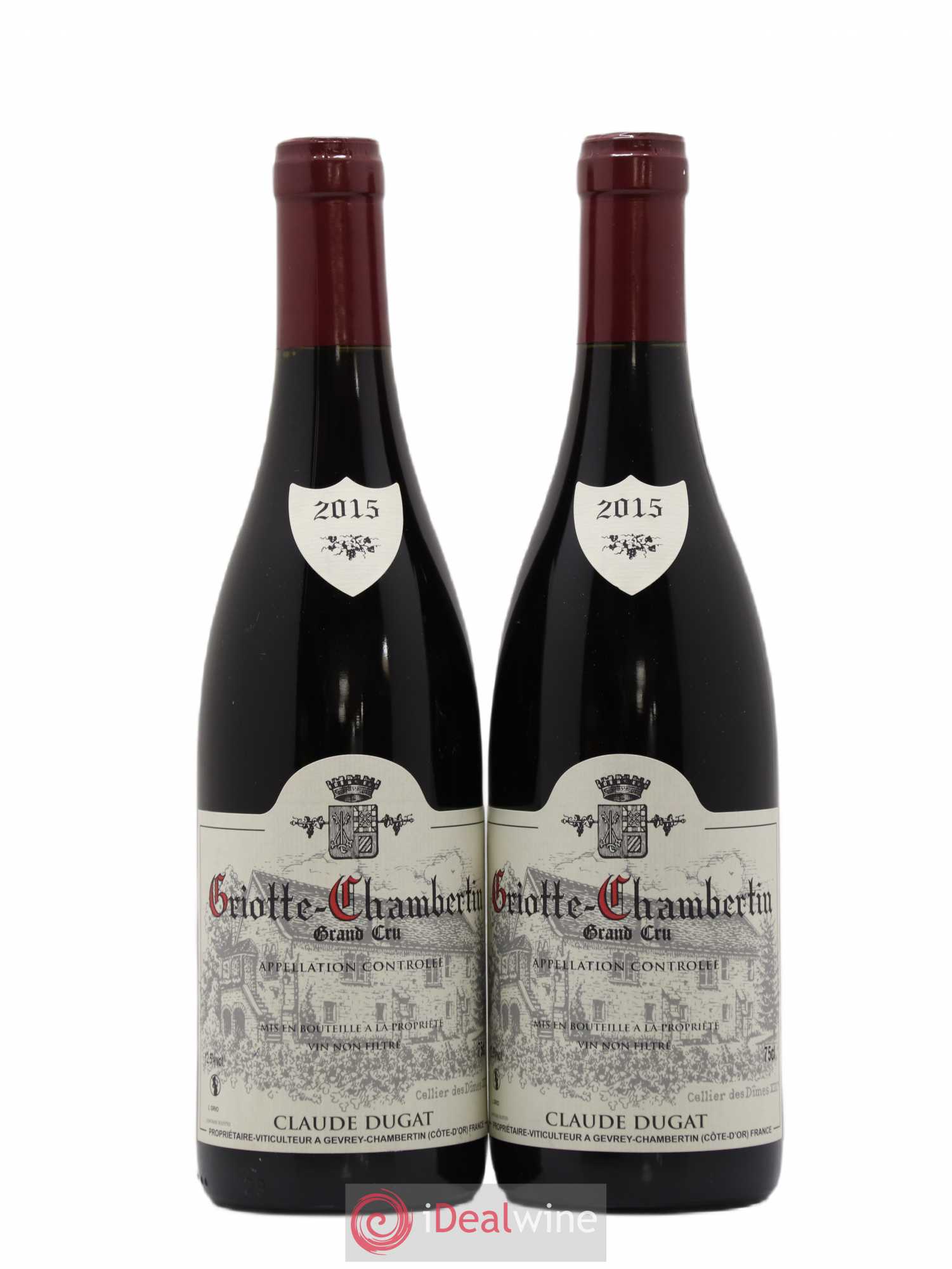 Griotte-Chambertin Grand Cru Claude Dugat 2015 - Lot de 2 bouteilles - 0