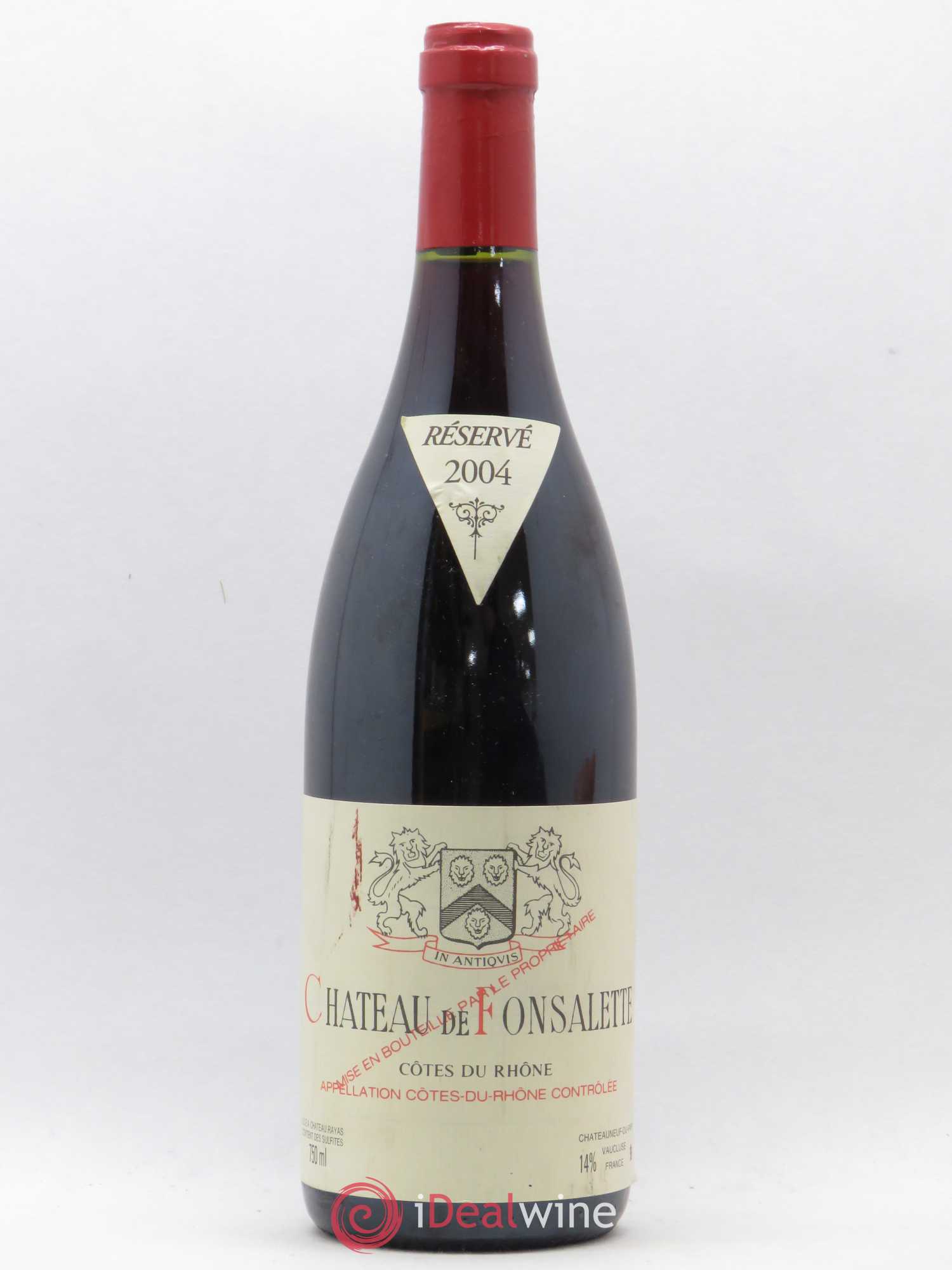 Côtes-du-Rhône Château de Fonsalette Emmanuel Reynaud 2004 - Lot de 1 bouteille - 0