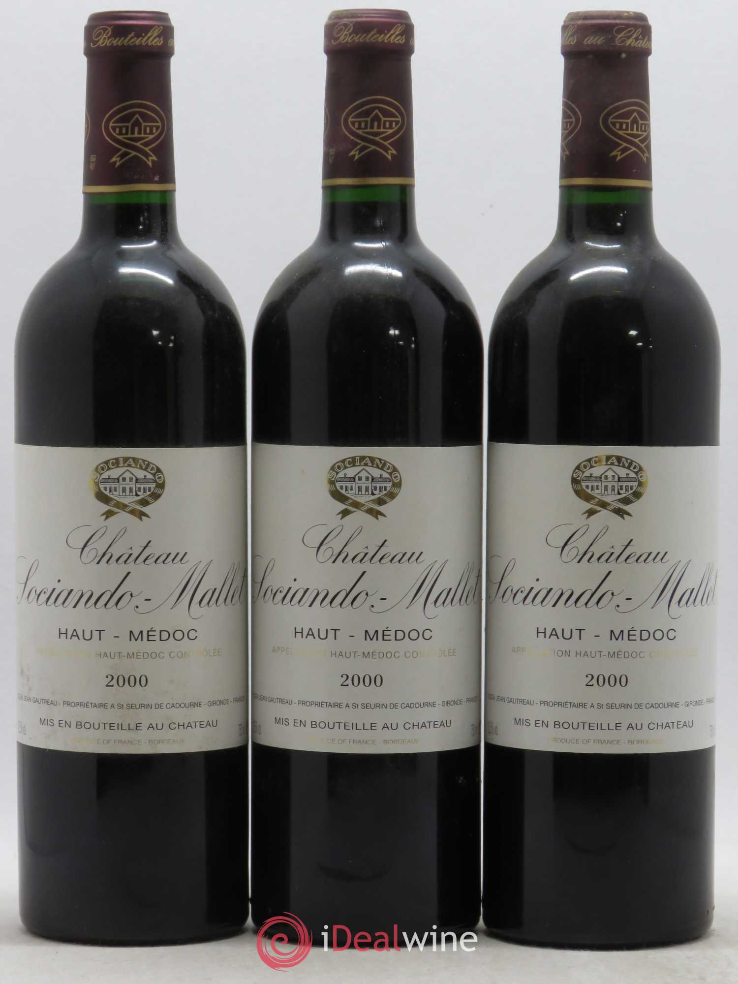 Château Sociando Mallet 2000 - Lot de 12 bouteilles - 1