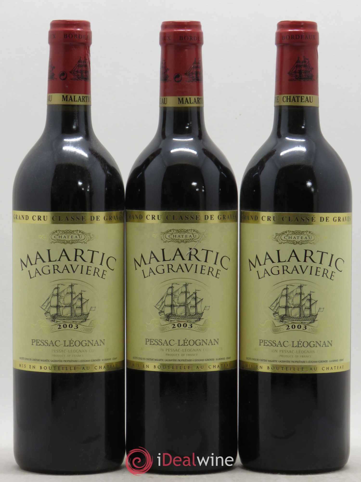 Château Malartic-Lagravière Cru Classé de Graves 2003 - Lot de 12 bouteilles - 1