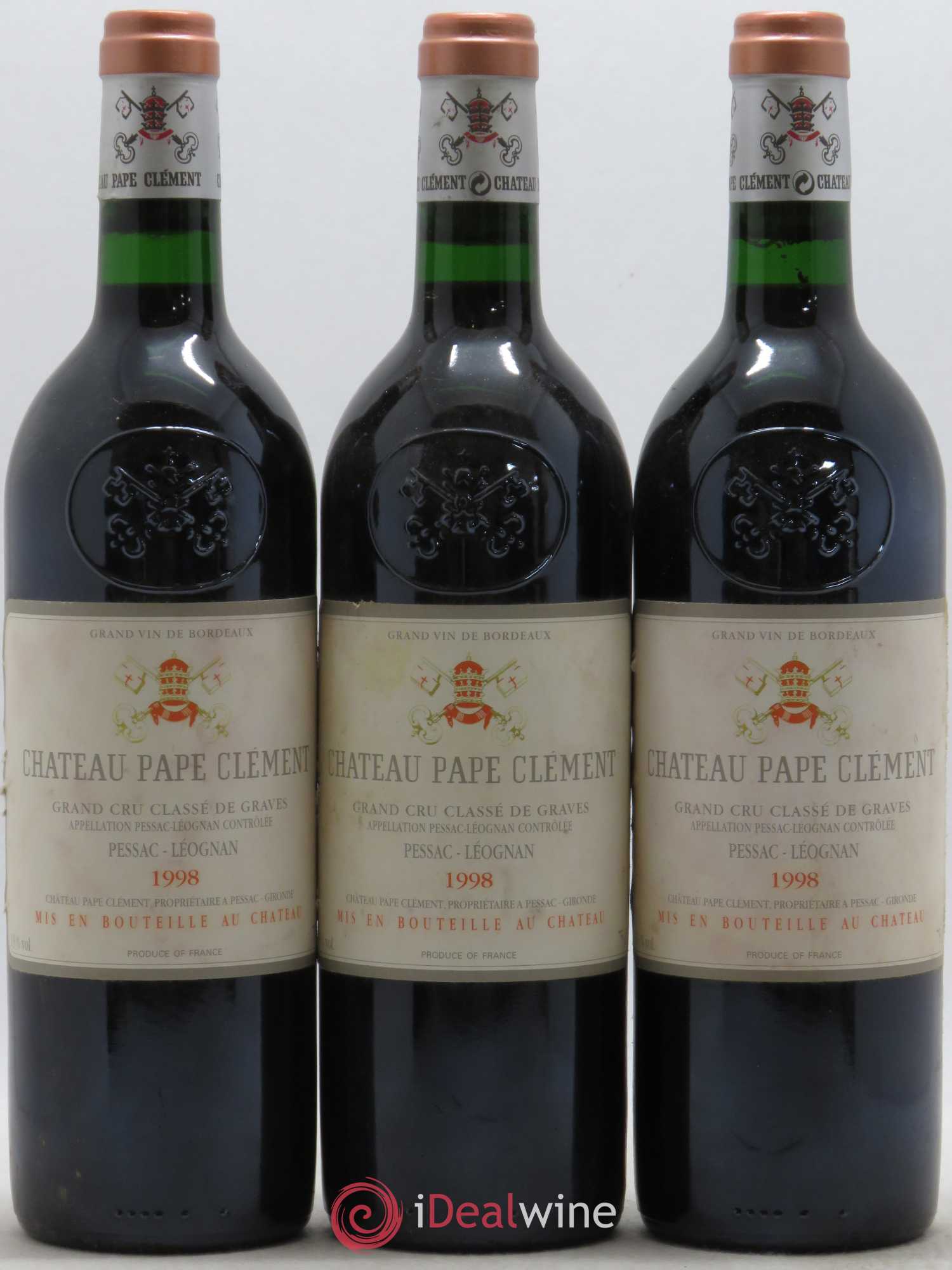 Château Pape Clément Cru Classé de Graves 1998 - Lot de 12 bouteilles - 1