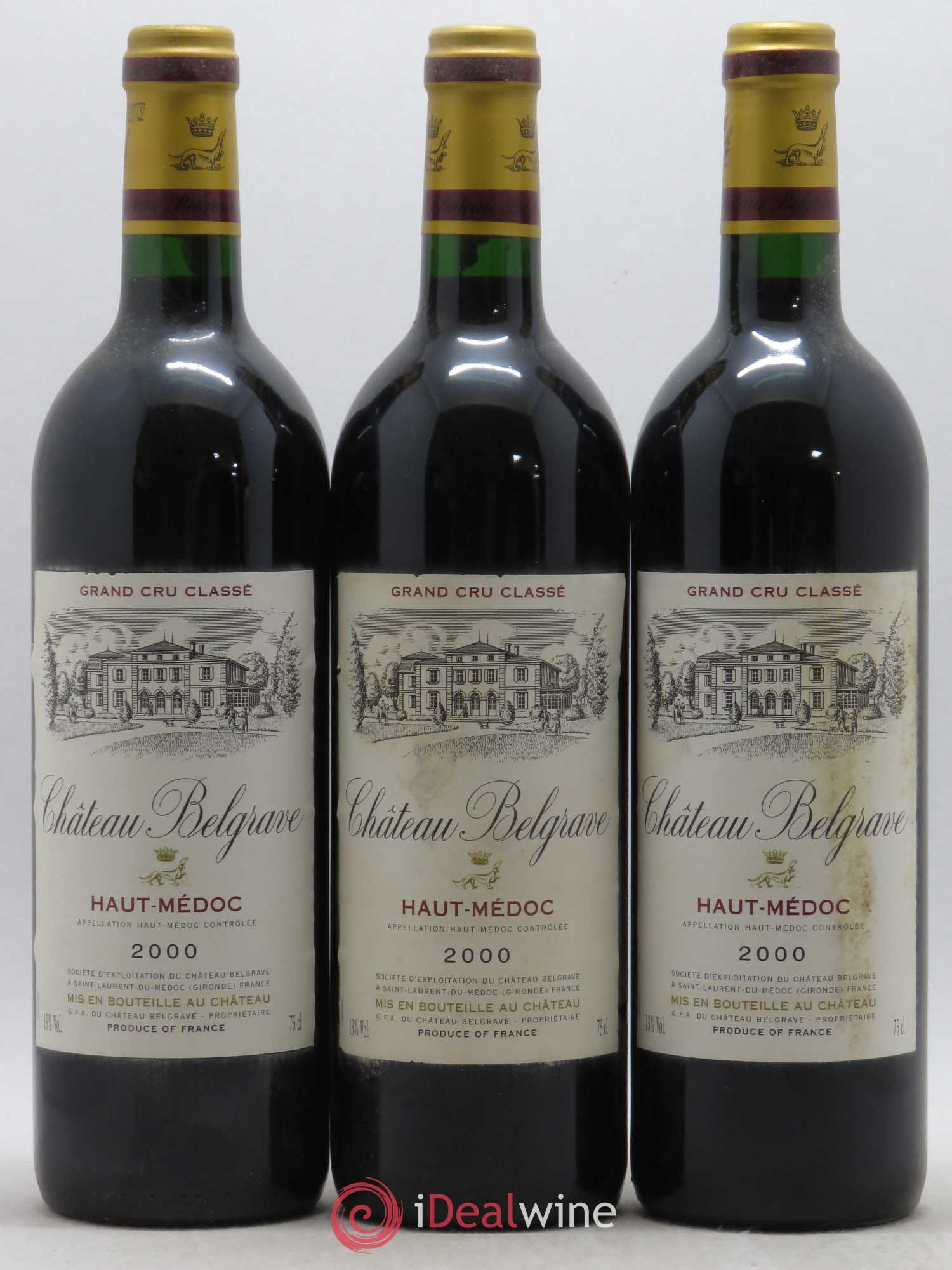 Château Belgrave 5ème Grand Cru Classé 2000 - Lot de 12 bouteilles - 1
