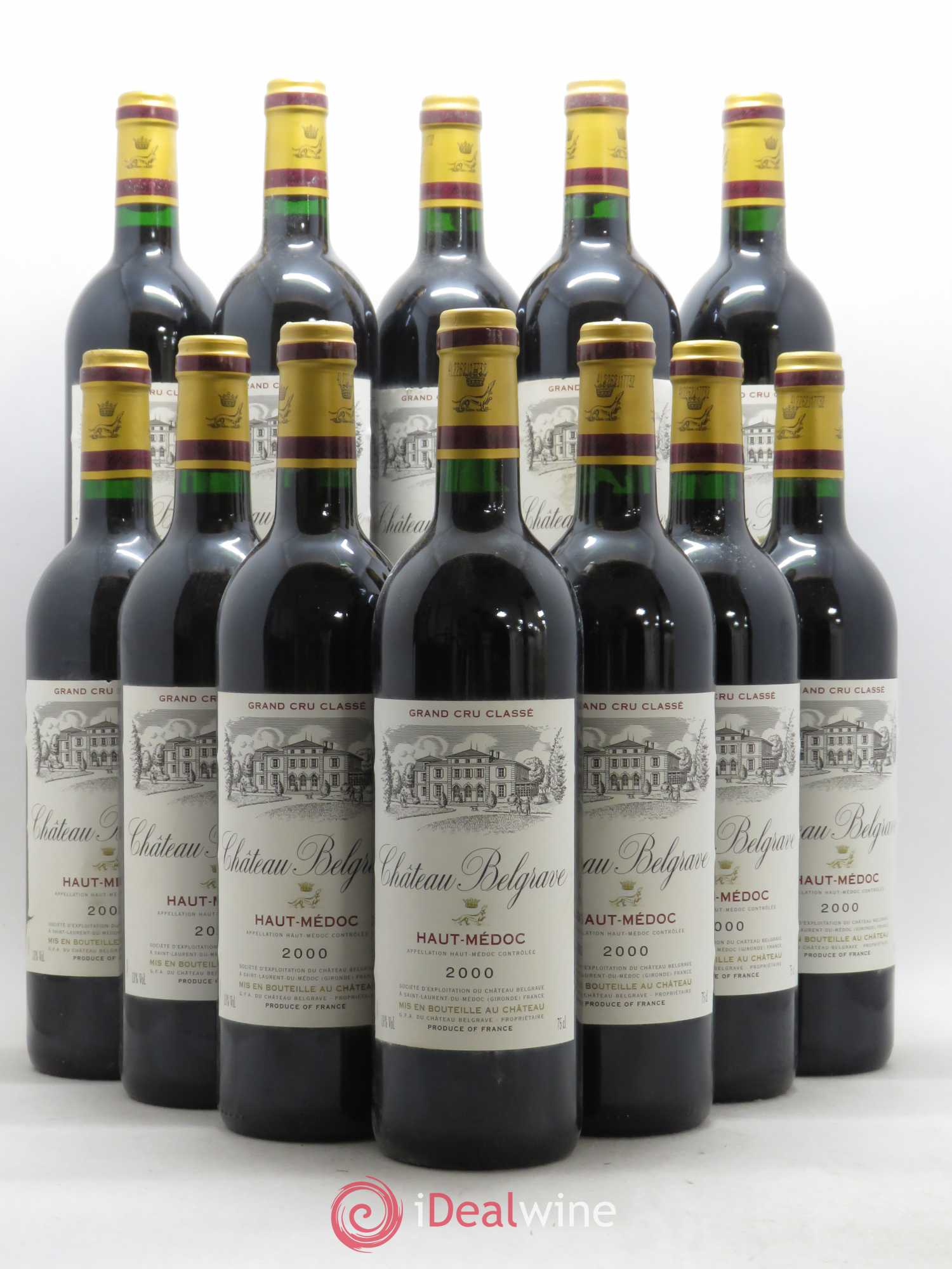 Château Belgrave 5ème Grand Cru Classé 2000 - Lot de 12 bouteilles - 0