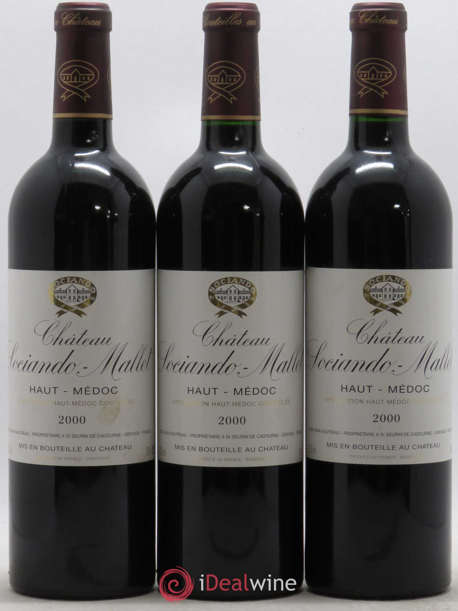 Château Sociando Mallet 2000 - Lot de 12 bouteilles - 1