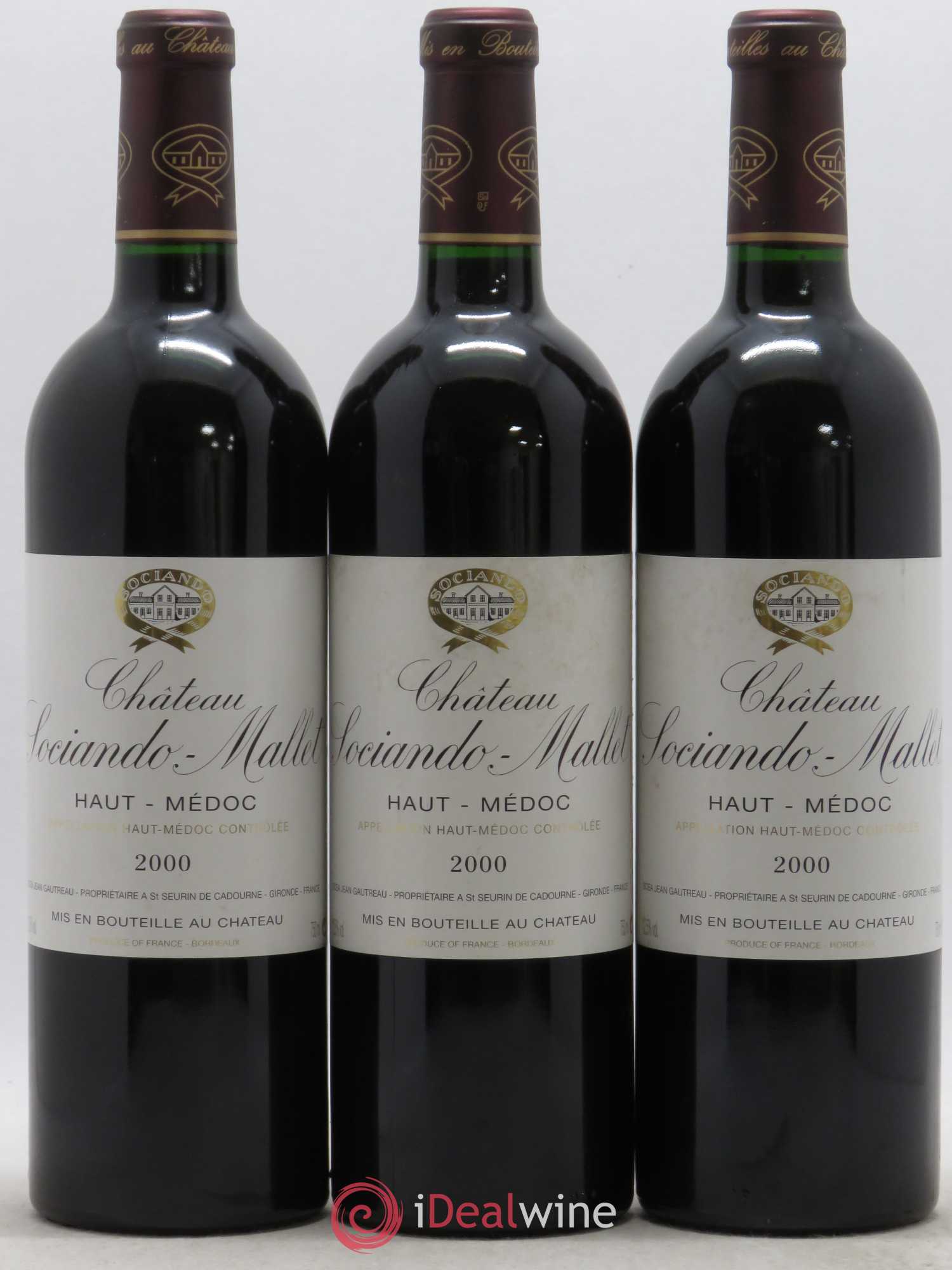 Château Sociando Mallet 2000 - Lot de 12 bouteilles - 2