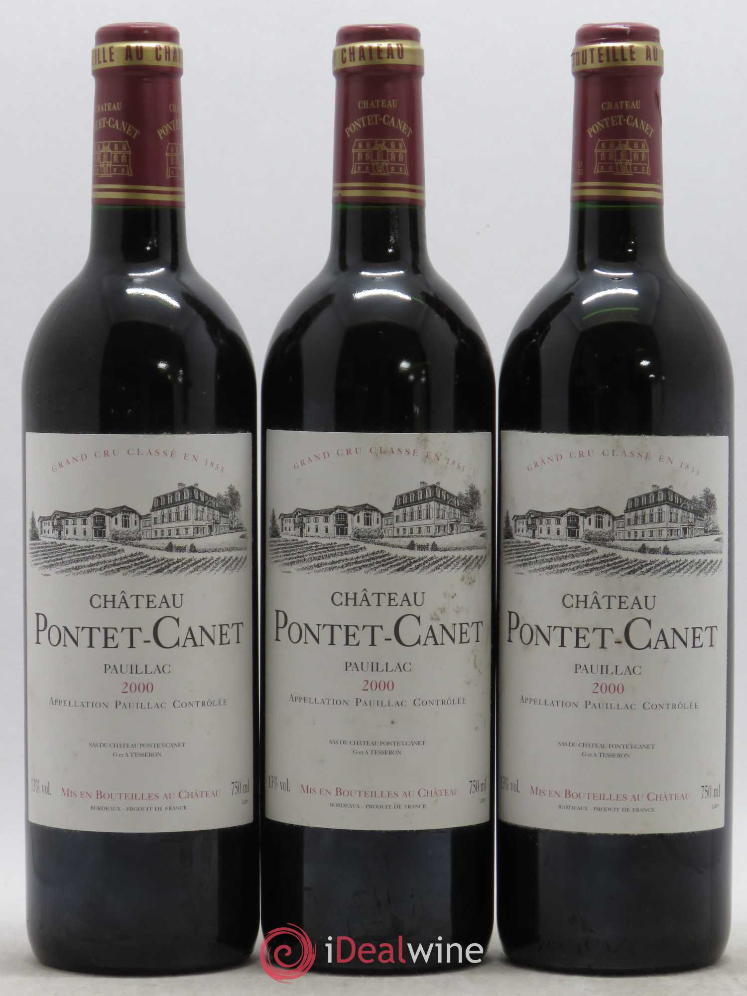 Château Pontet Canet 5ème Grand Cru Classé 2000 - Lot de 12 bouteilles - 1