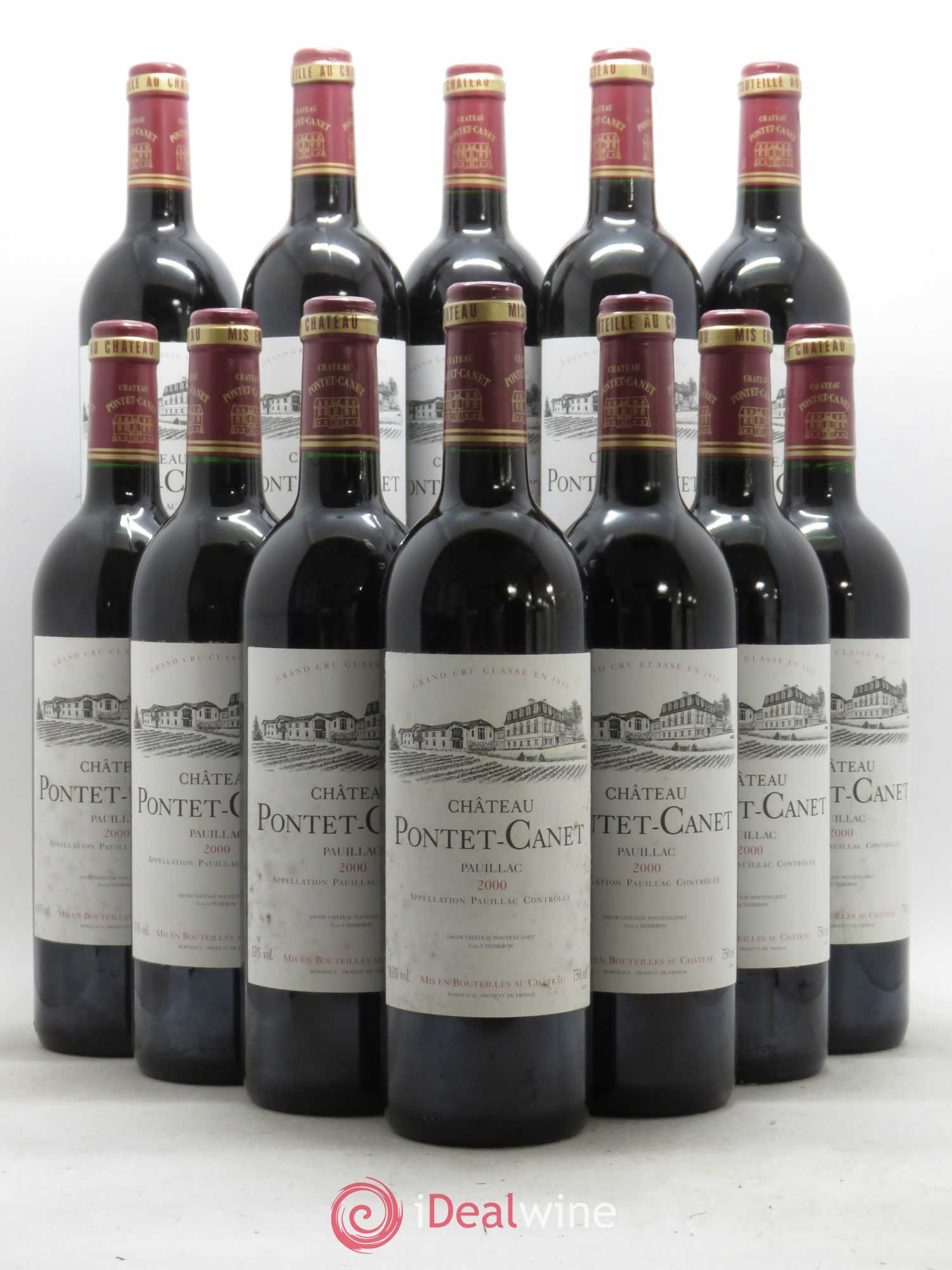 Château Pontet Canet 5ème Grand Cru Classé 2000 - Lot de 12 bouteilles - 0