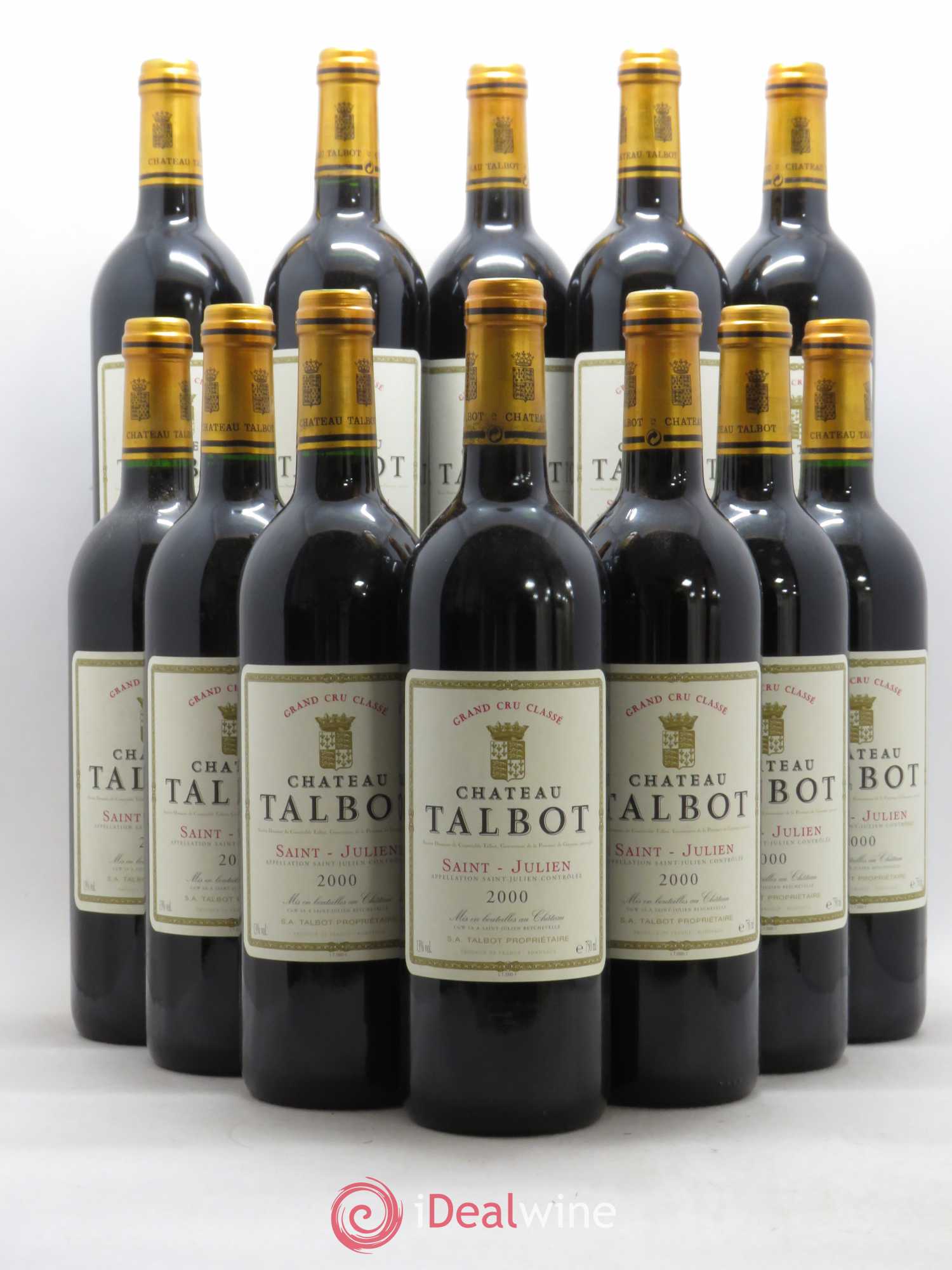 Château Talbot 4ème Grand Cru Classé 2000 - Lot de 12 bouteilles - 0