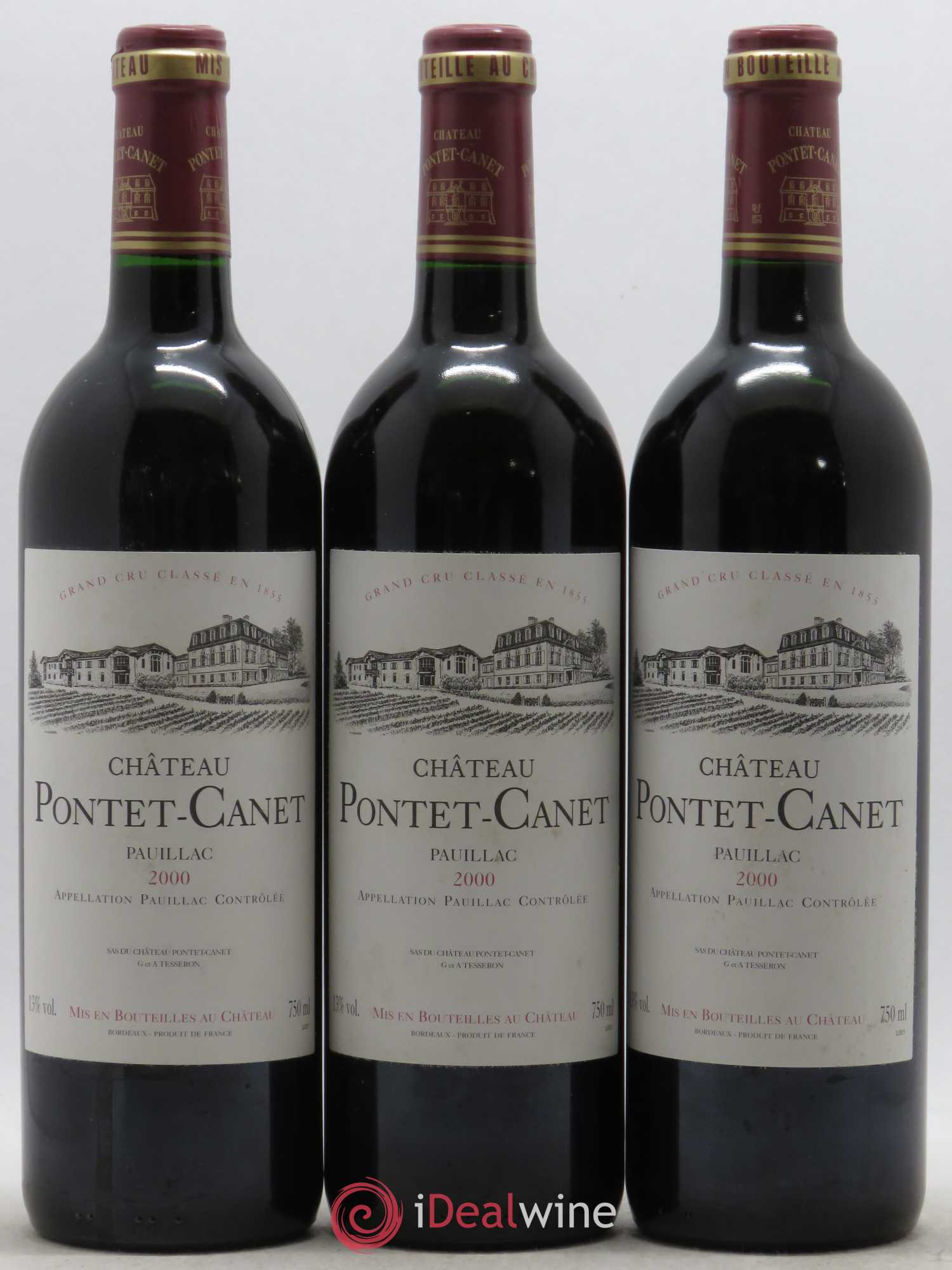 Château Pontet Canet 5ème Grand Cru Classé 2000 - Lot de 12 bouteilles - 1
