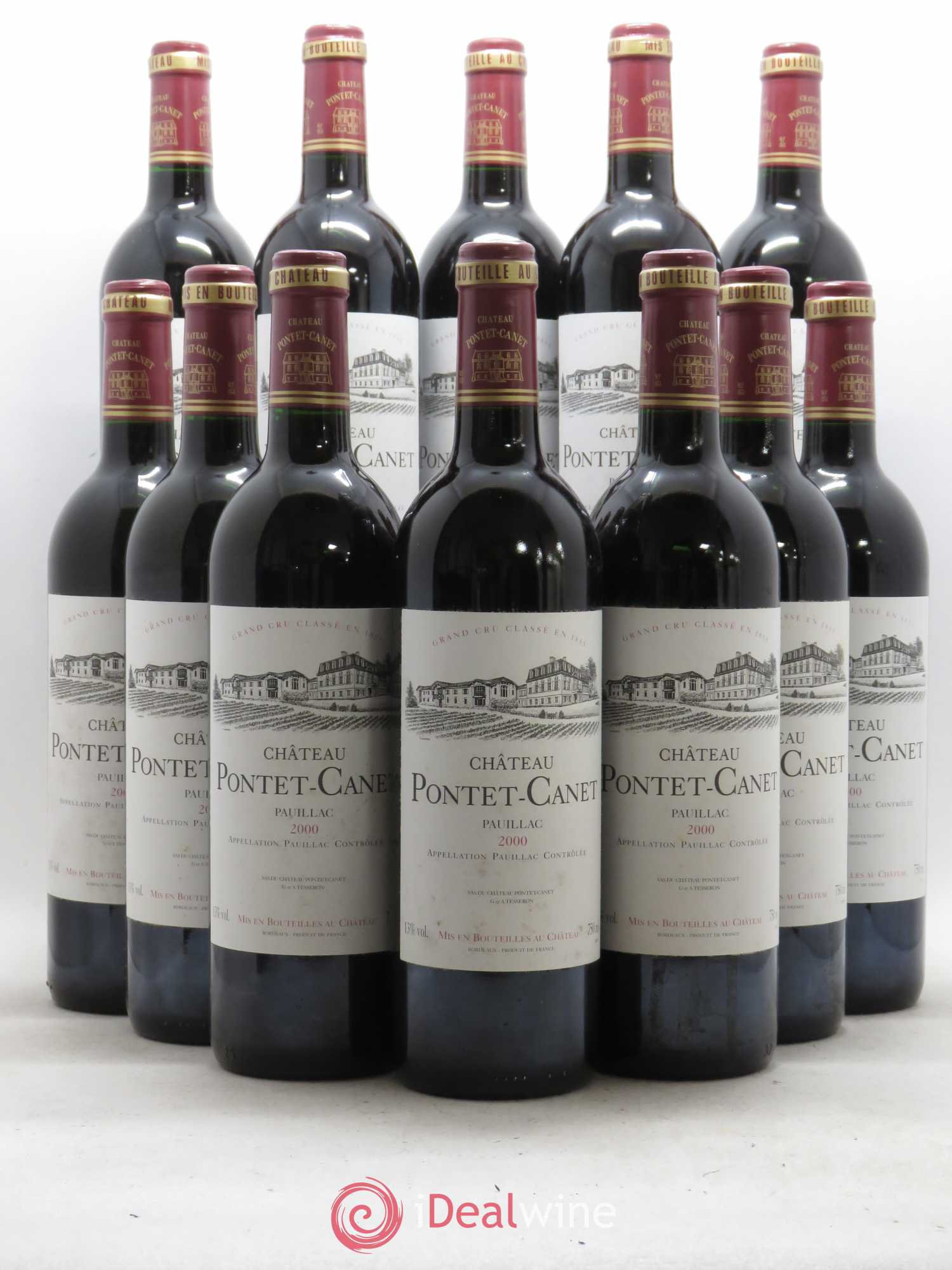Château Pontet Canet 5ème Grand Cru Classé 2000 - Lot de 12 bouteilles - 0