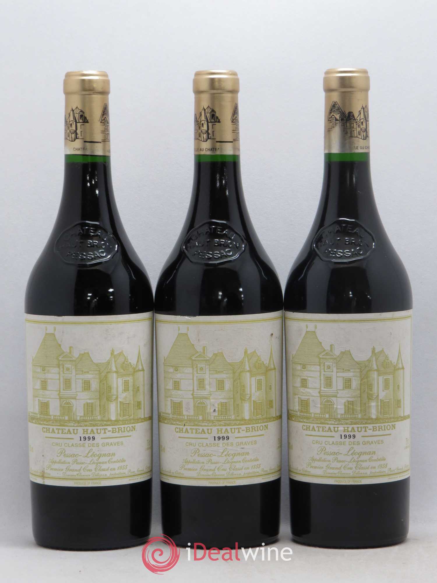 Château Haut Brion 1er Grand Cru Classé 1999 - Lot de 3 bouteilles - 0