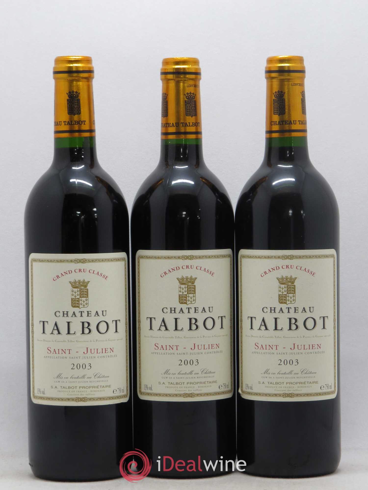 Château Talbot 4ème Grand Cru Classé 2003 - Lot de 12 bouteilles - 2
