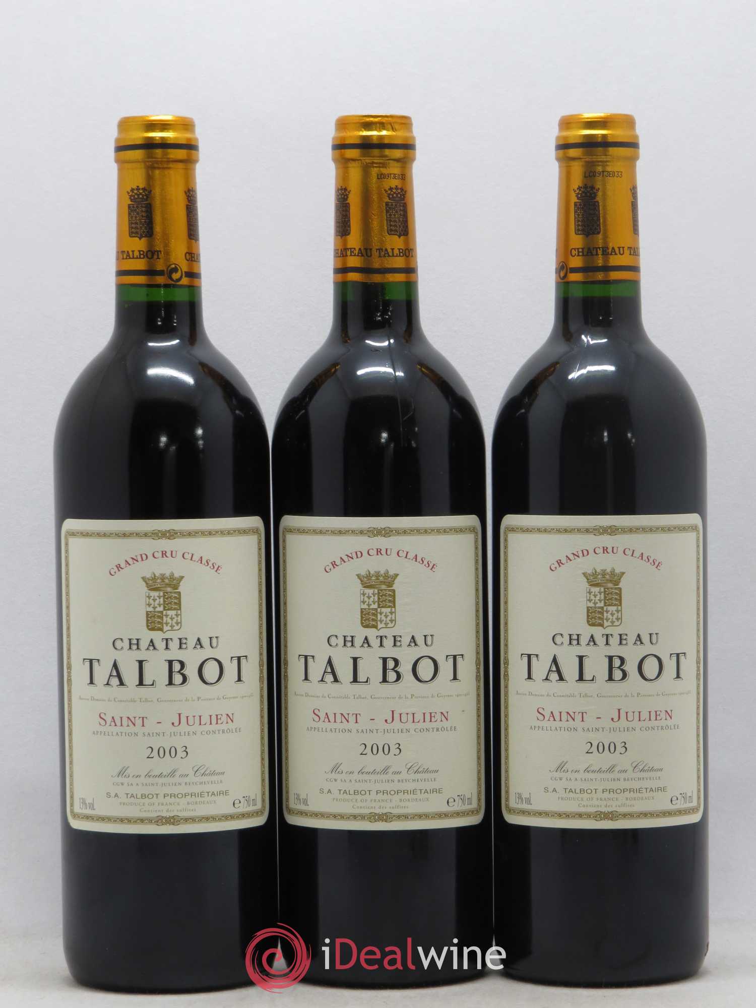 Château Talbot 4ème Grand Cru Classé 2003 - Lot de 12 bouteilles - 4