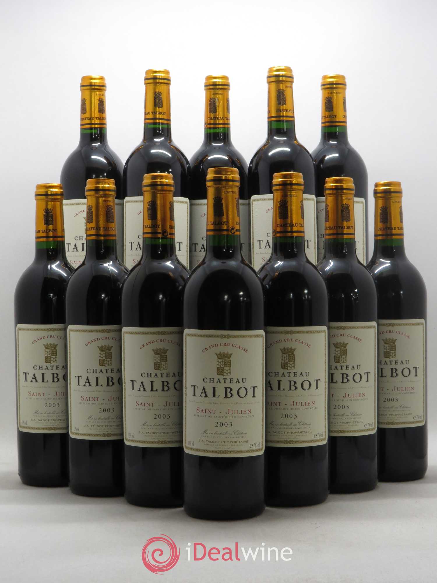 Château Talbot 4ème Grand Cru Classé 2003 - Lot de 12 bouteilles - 0