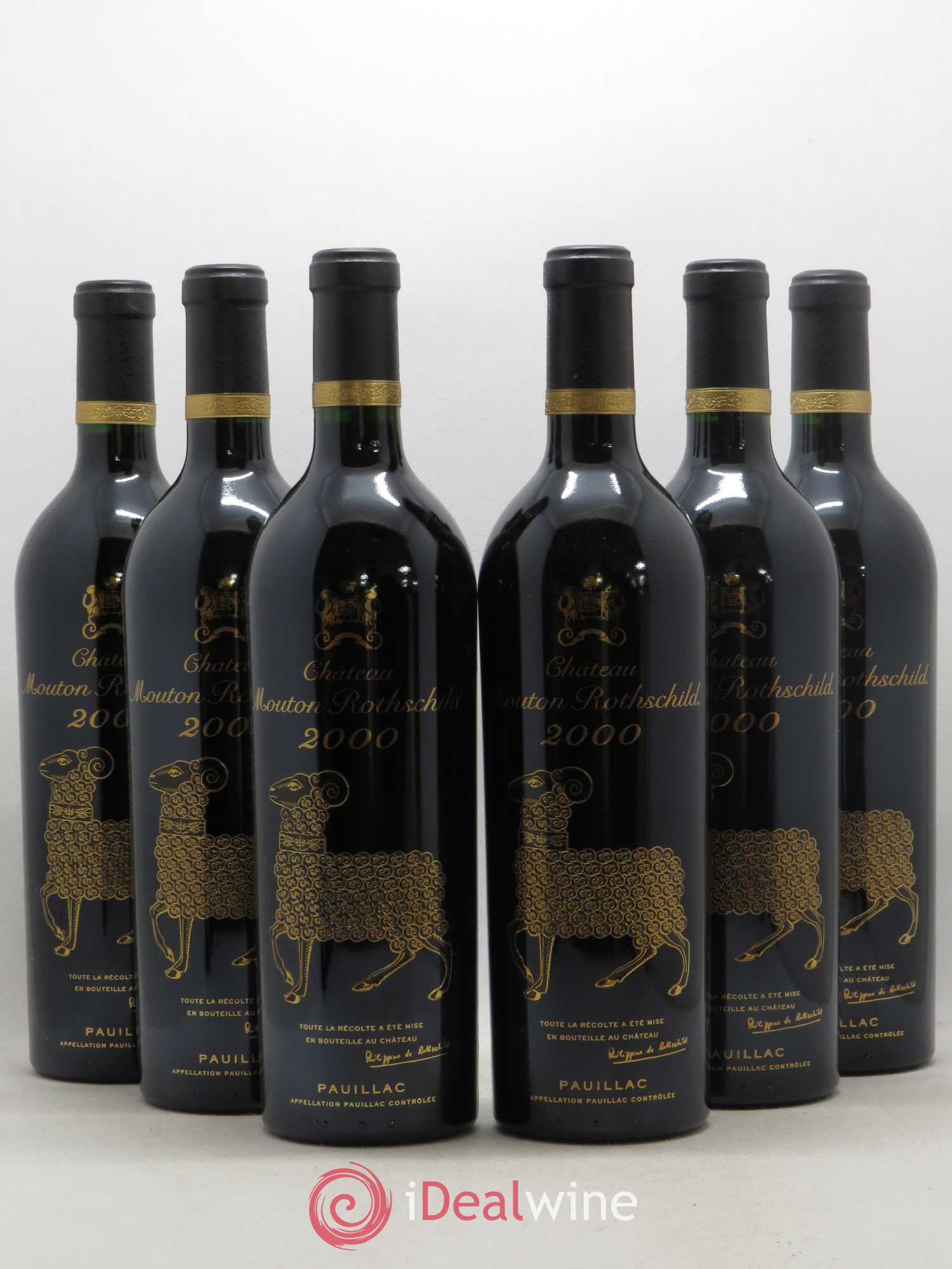 Château Mouton Rothschild 1er Grand Cru Classé 2000 - Lot de 6 bouteilles - 0