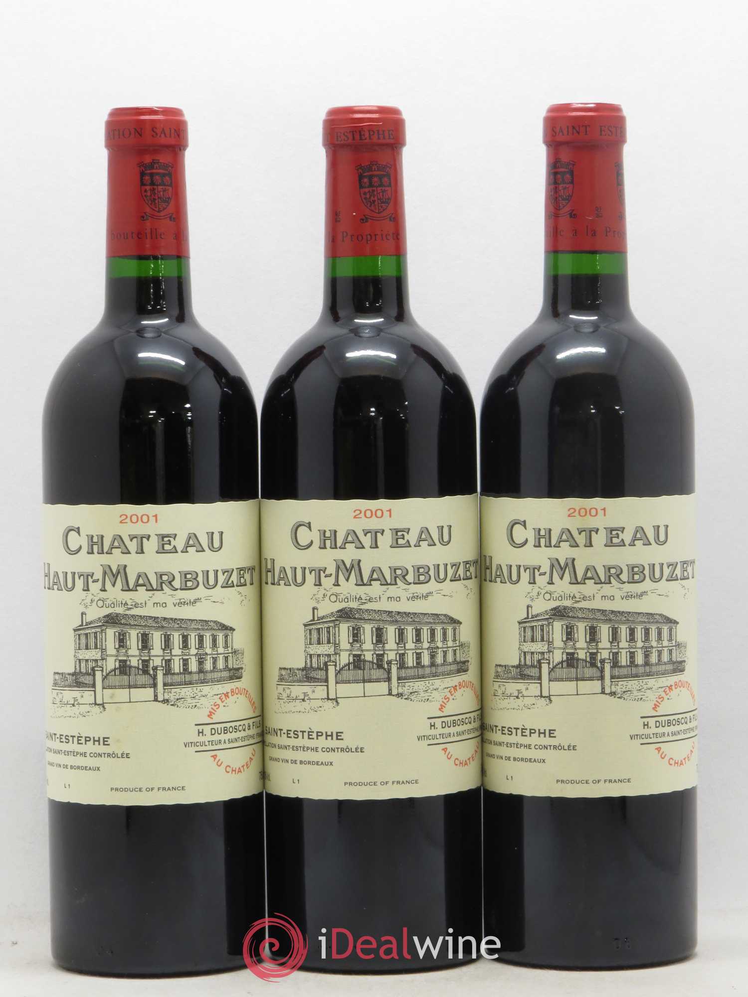 Château Haut Marbuzet 2001 - Lot de 12 bouteilles - 1