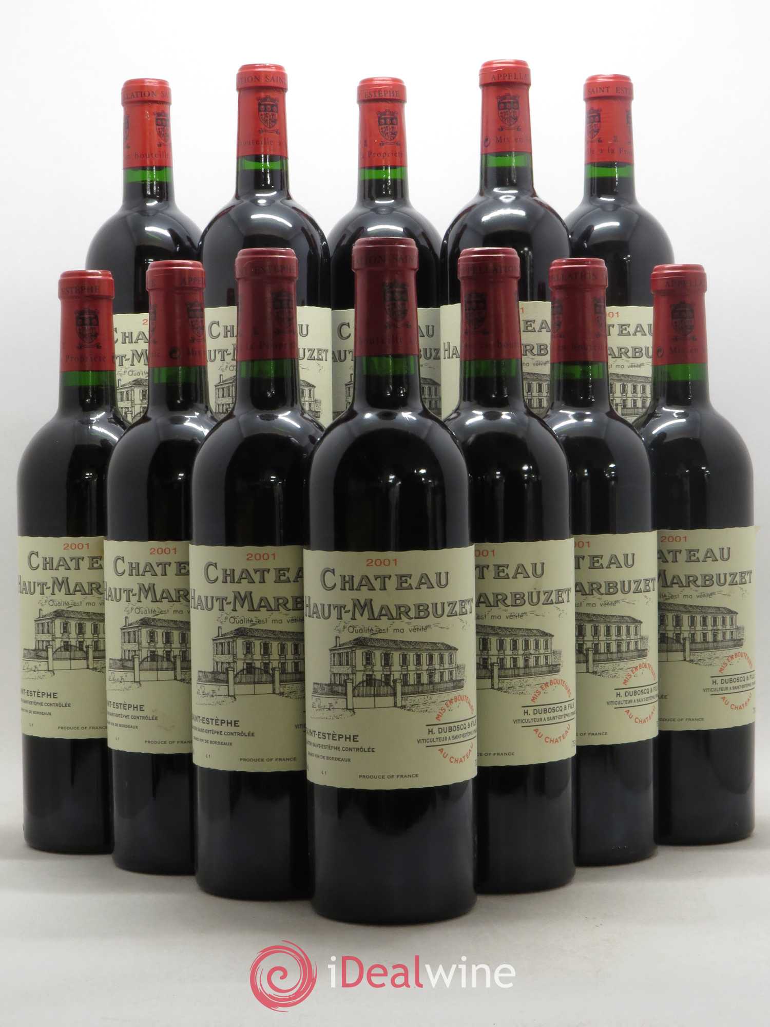 Château Haut Marbuzet 2001 - Lot de 12 bouteilles - 0