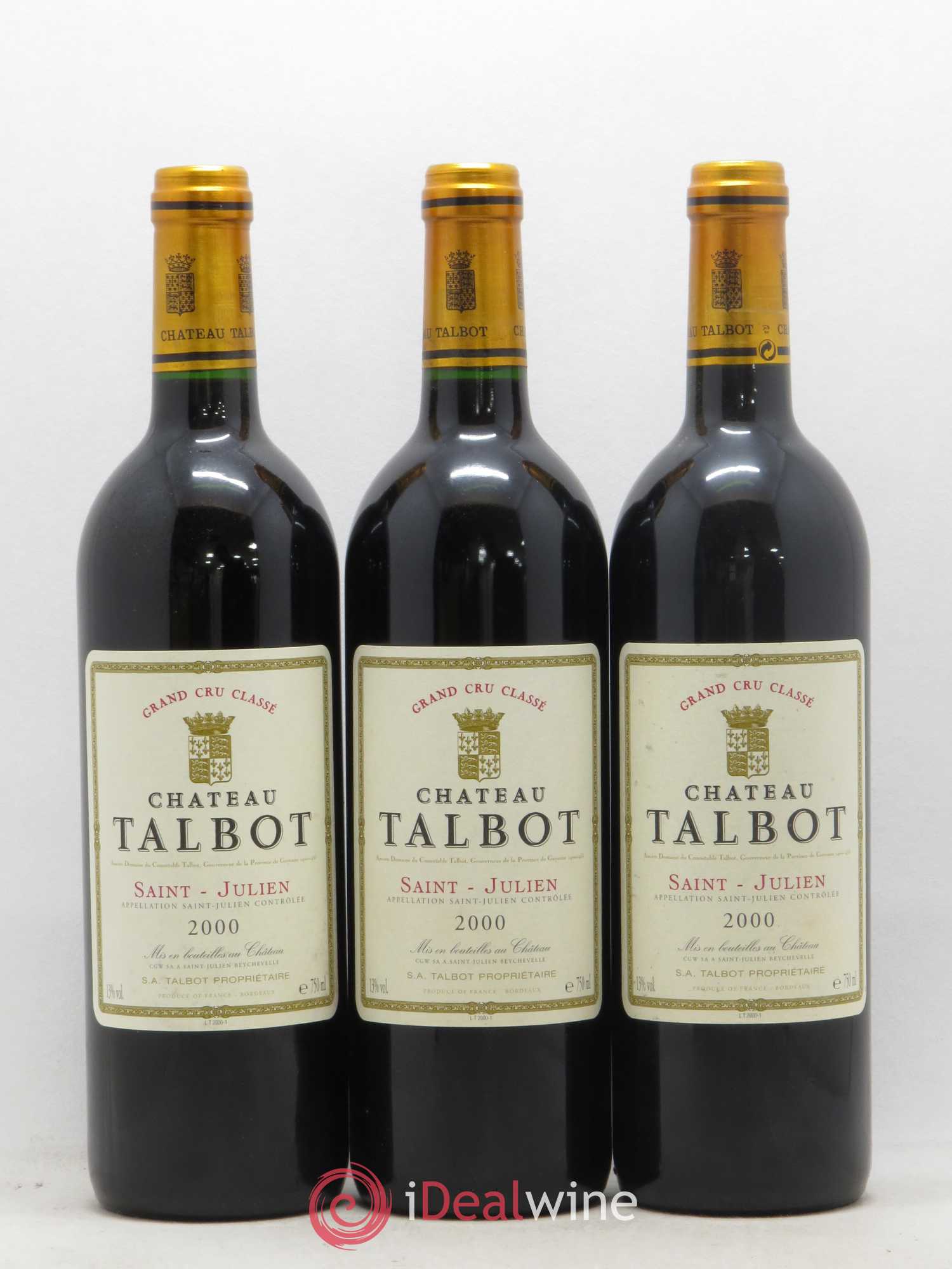 Château Talbot 4ème Grand Cru Classé 2000 - Lot de 12 bouteilles - 1
